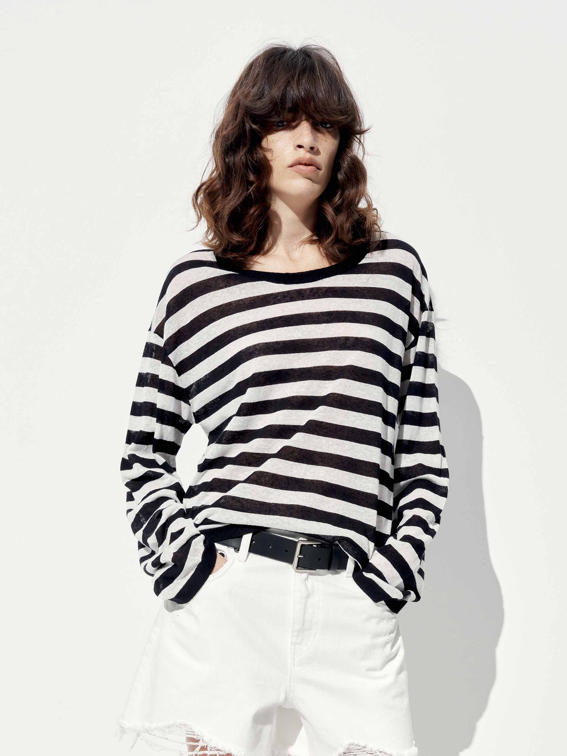 Linen Blend Striped Sweater - Image 6