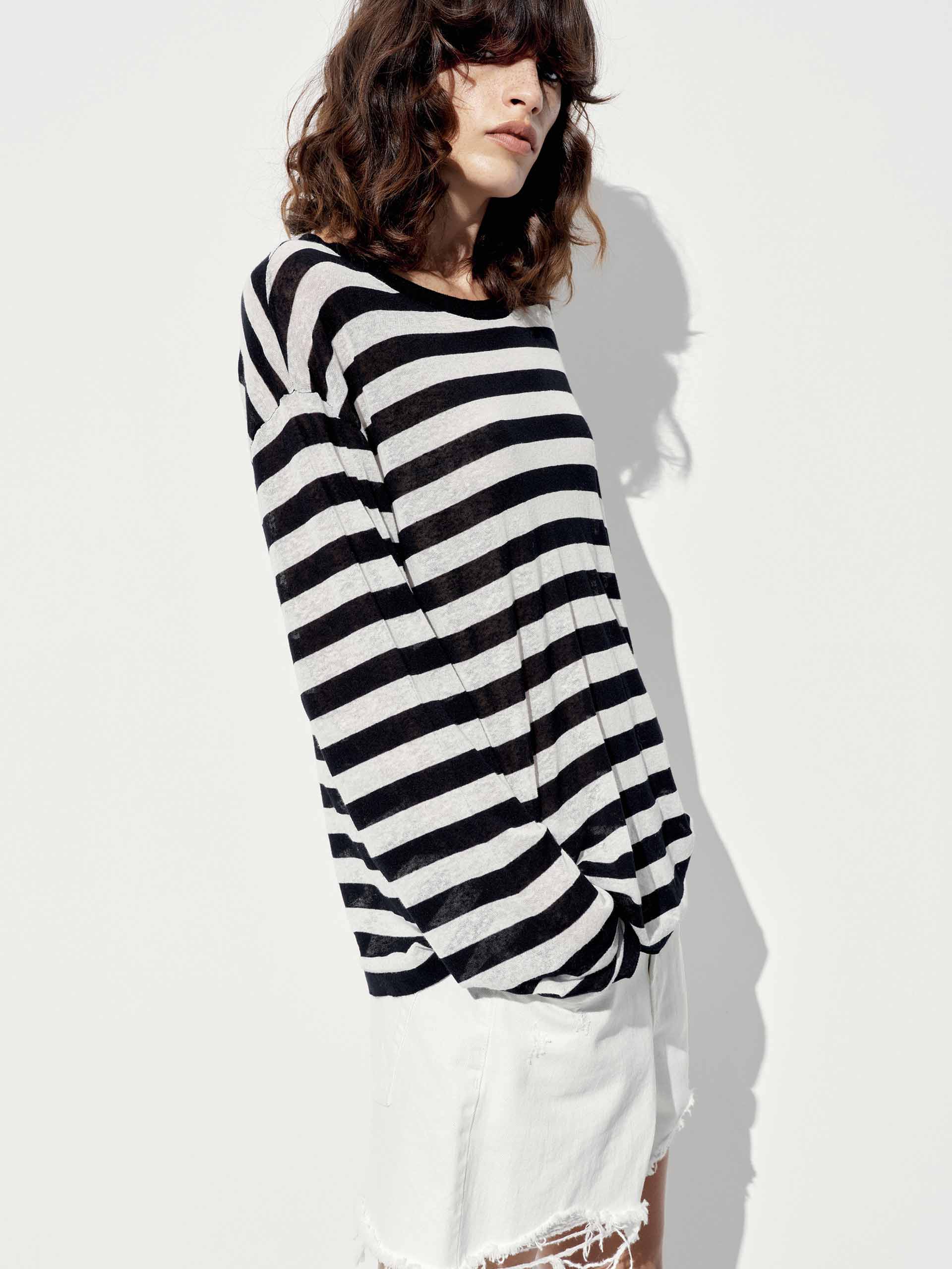 Linen Blend Striped Sweater - Image 7
