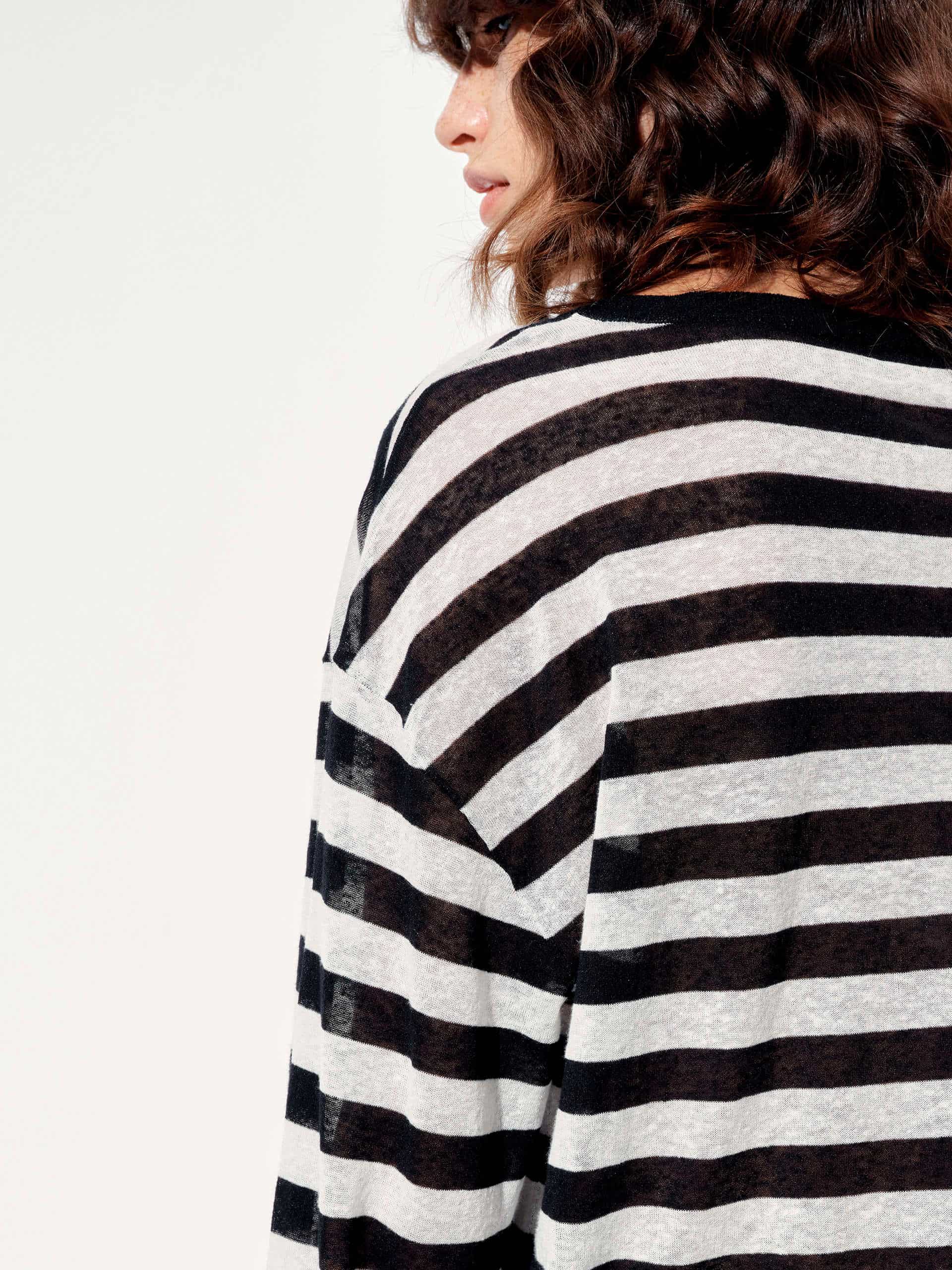 Linen Blend Striped Sweater - Image 8