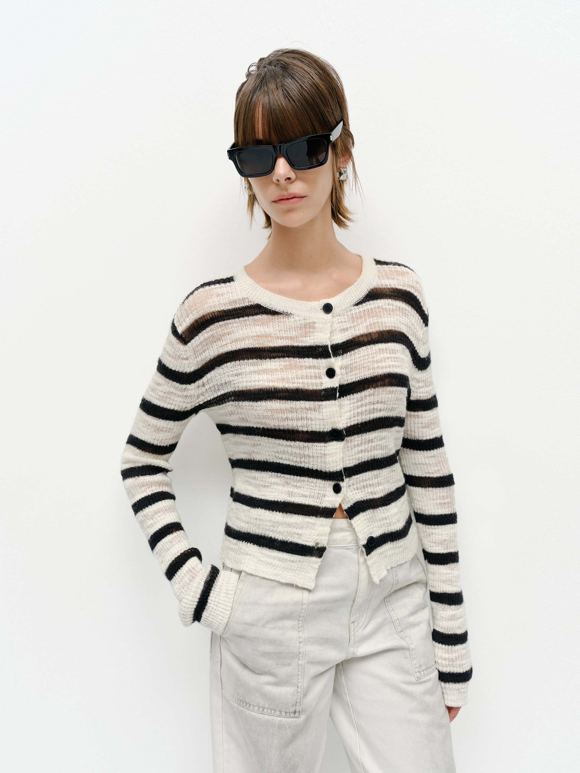 Linen Blend Textured Cardigan - Image 9