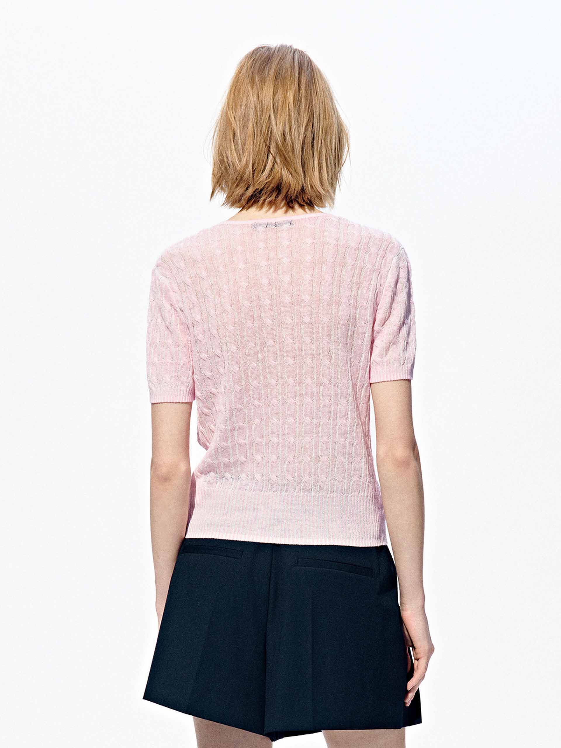 Linen Cotton Cable Knit Cardigan - Image 11