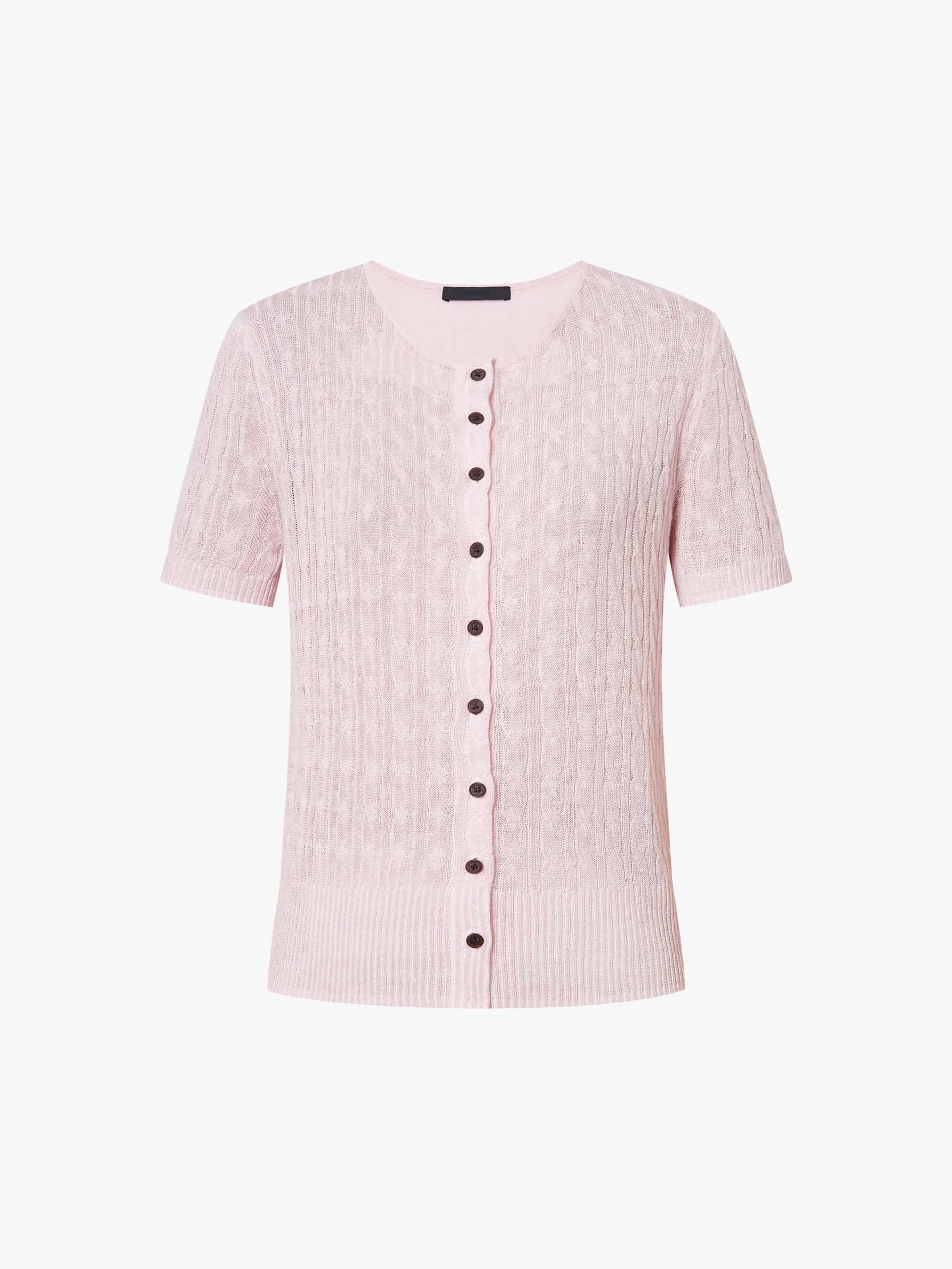 Linen Cotton Cable Knit Cardigan - Image 13