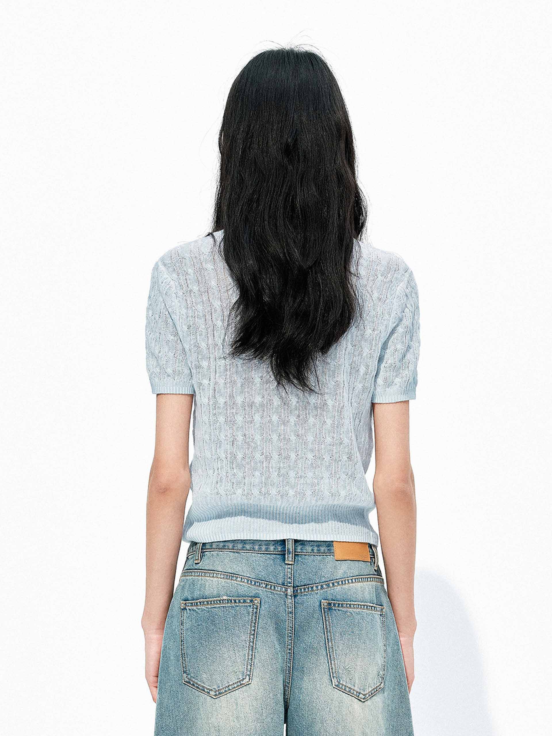 Linen Cotton Cable Knit Cardigan - Image 7