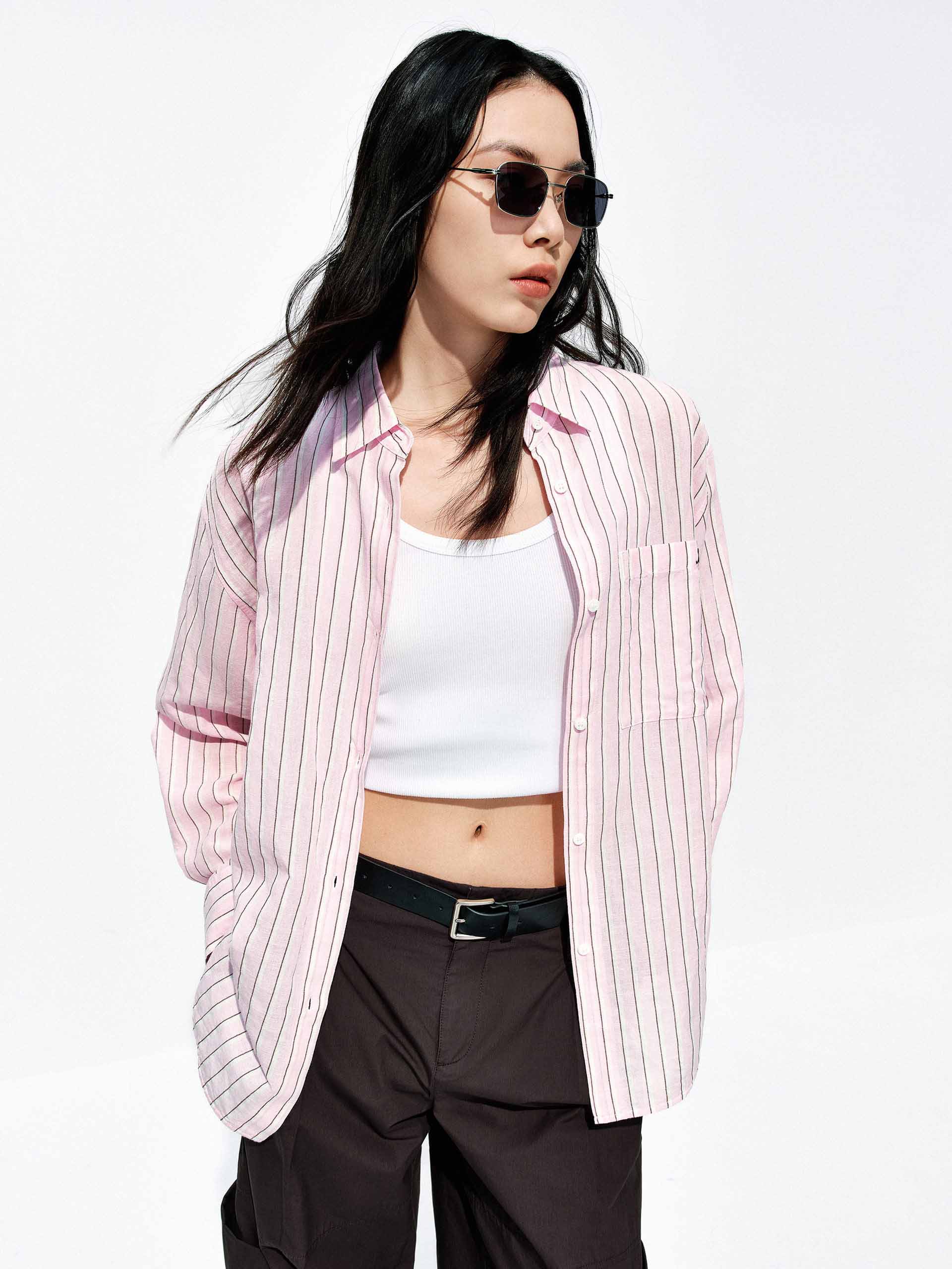 Linen Cotton Pinstripe Shirt