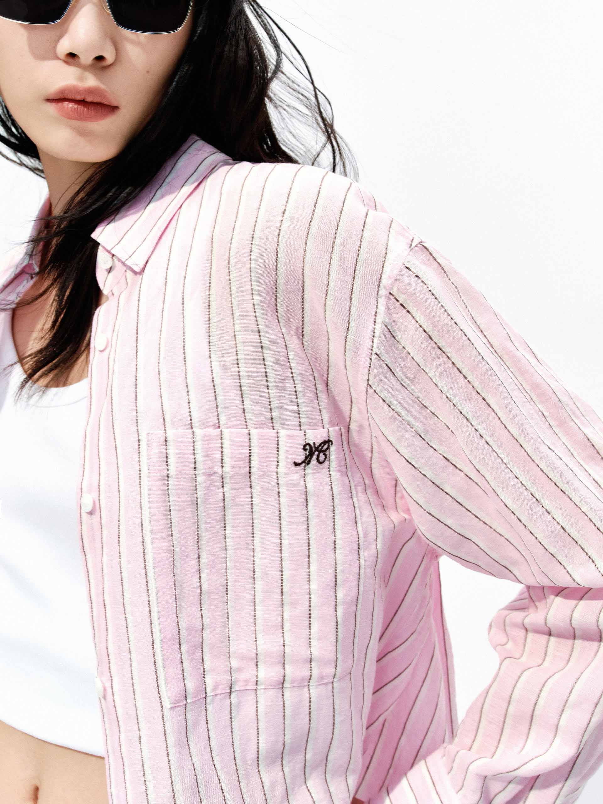 Linen Cotton Pinstripe Shirt - Image 6