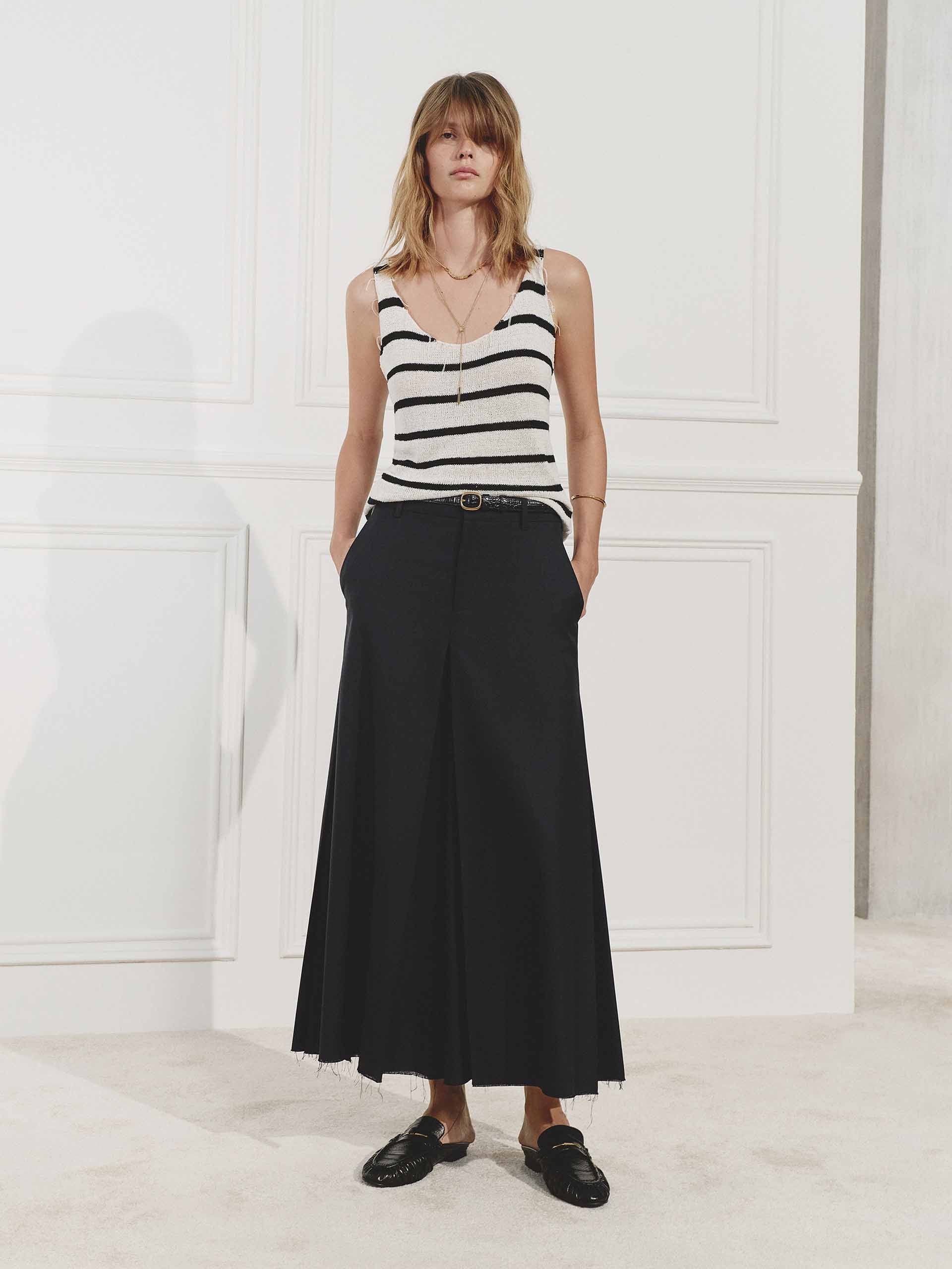 Linen Silk Striped Knit Tank - Image 2