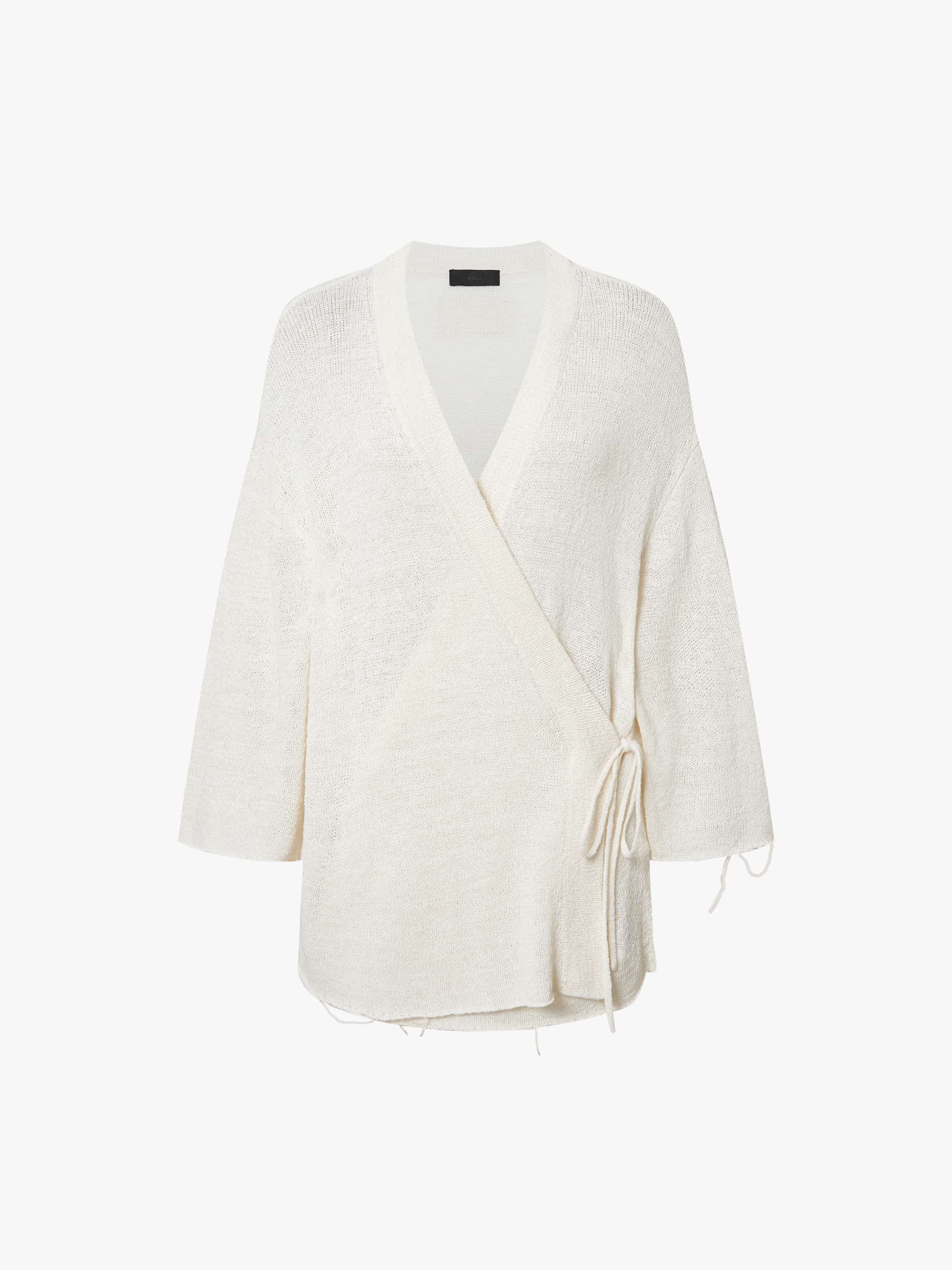 Linen Silk Tie Waist Cardigan - Image 5