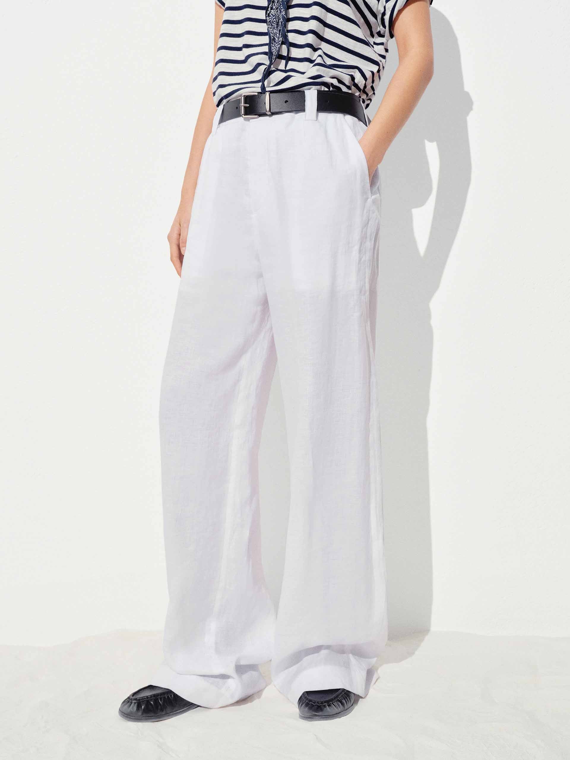 Linen Straight Trousers - Image 3