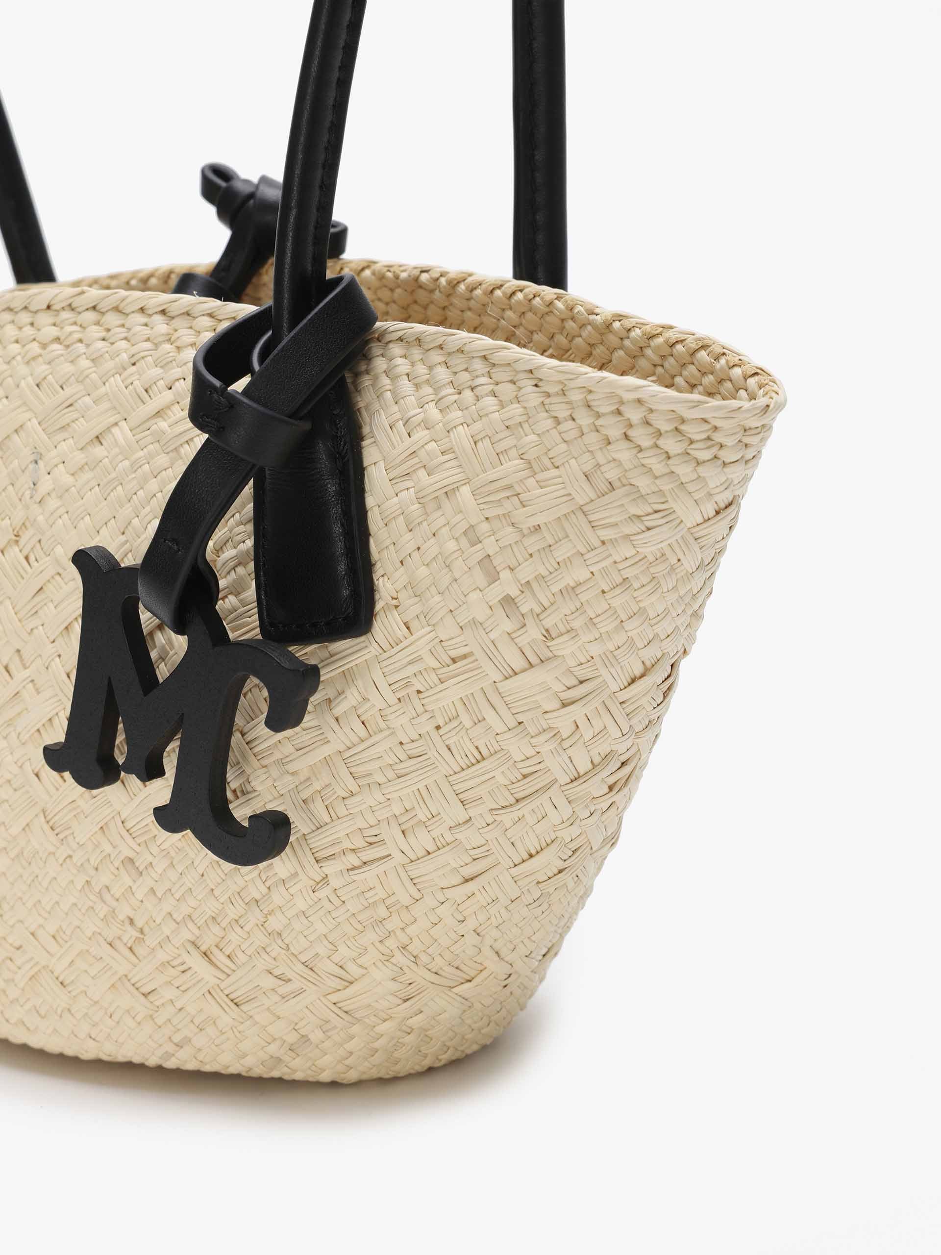 Logo Detail Straw Shoulder Bag - Image 4