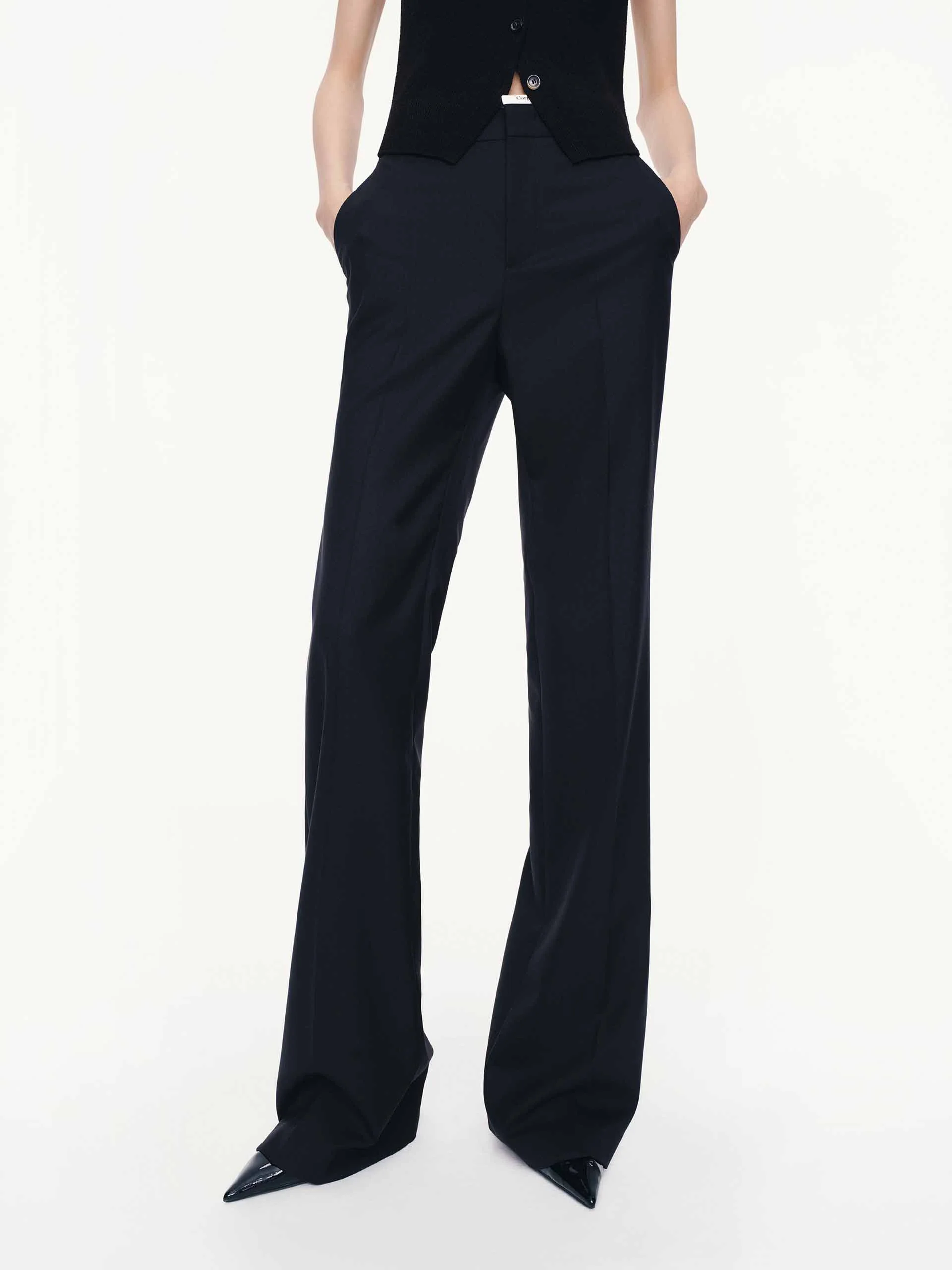 Logo Waistband Flared Trousers