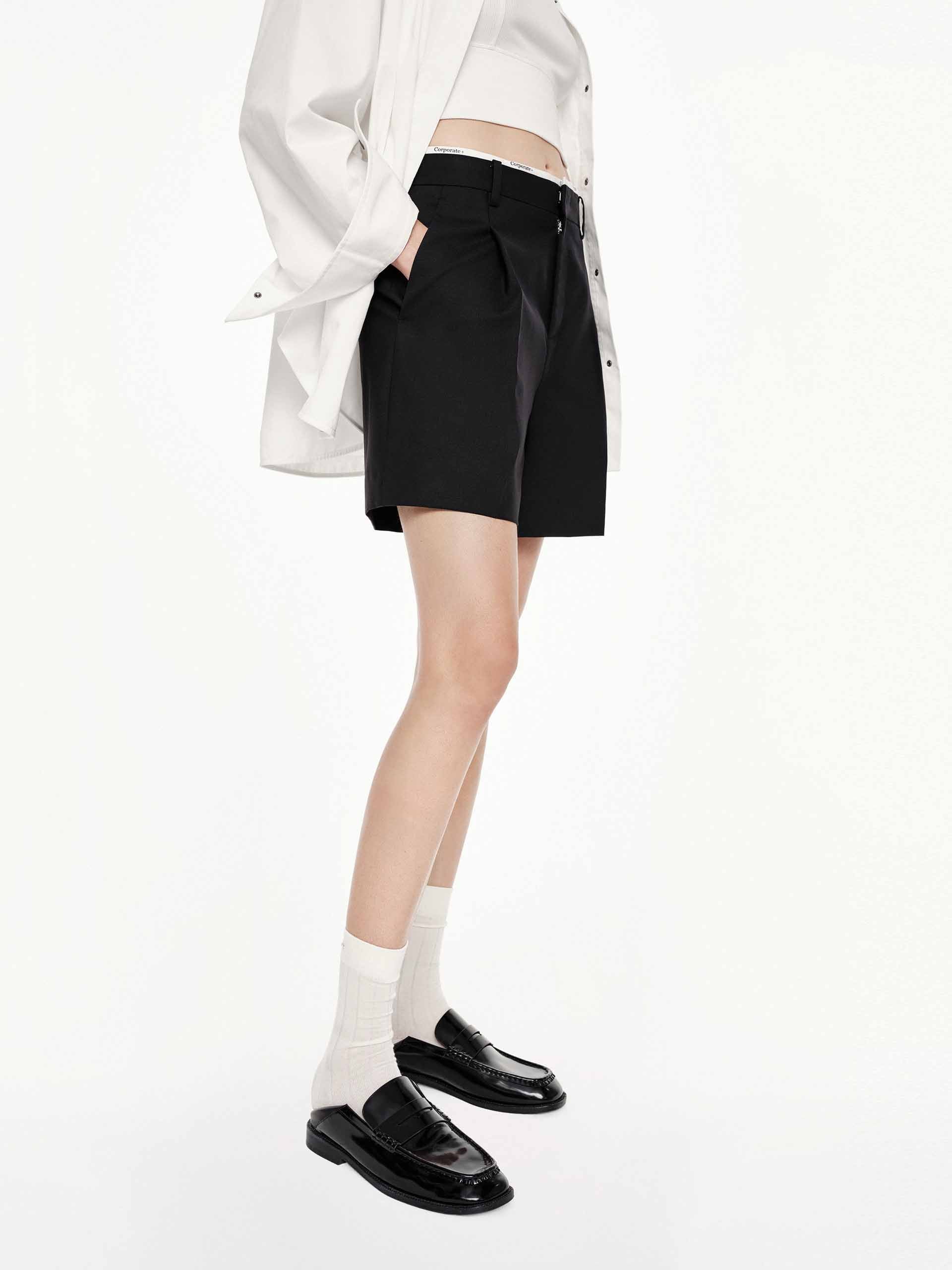 Logo Waistband Wool Shorts - Image 7