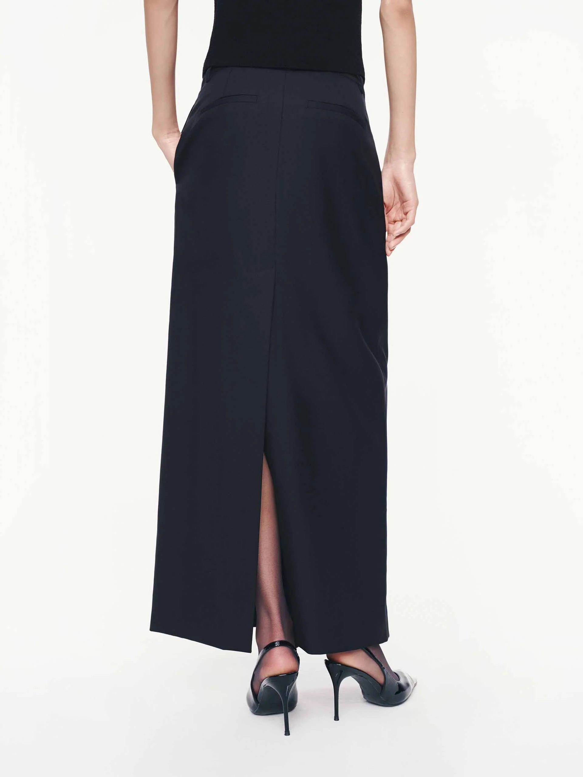 Logo Waistband Wool Skirt - Image 6