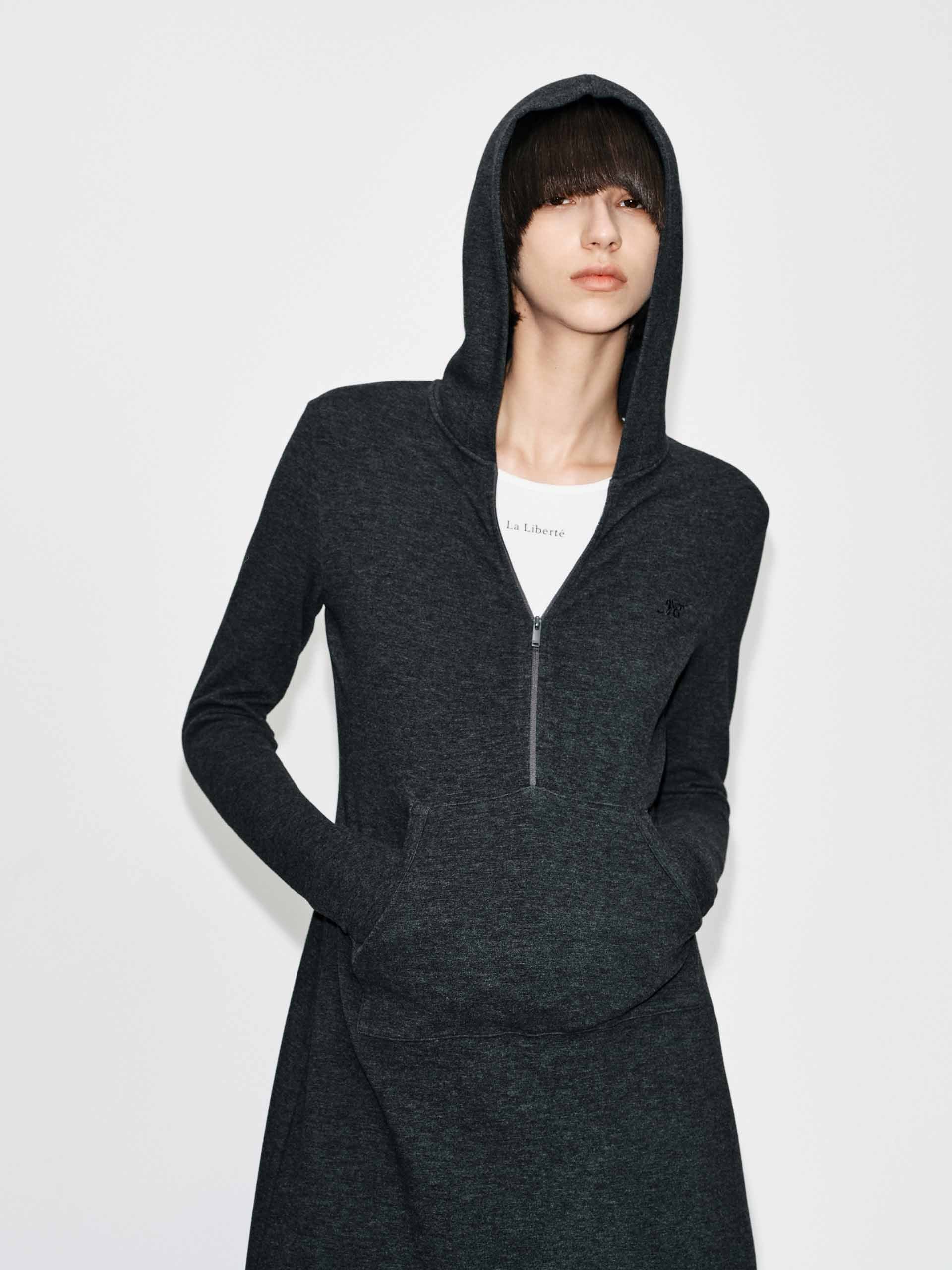 Fitted Hooded Maxi Dress - Image 7