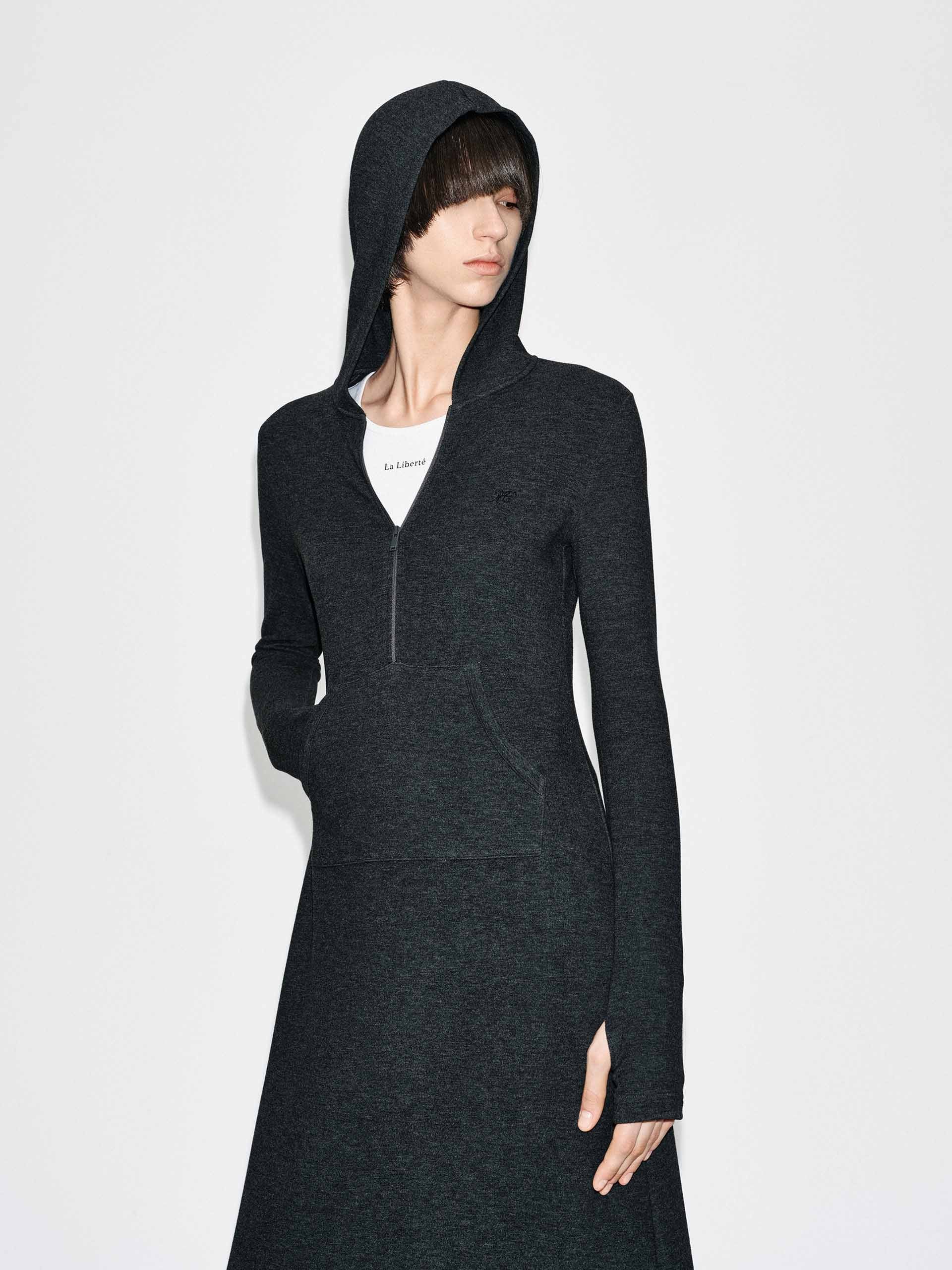 Fitted Hooded Maxi Dress - Image 8