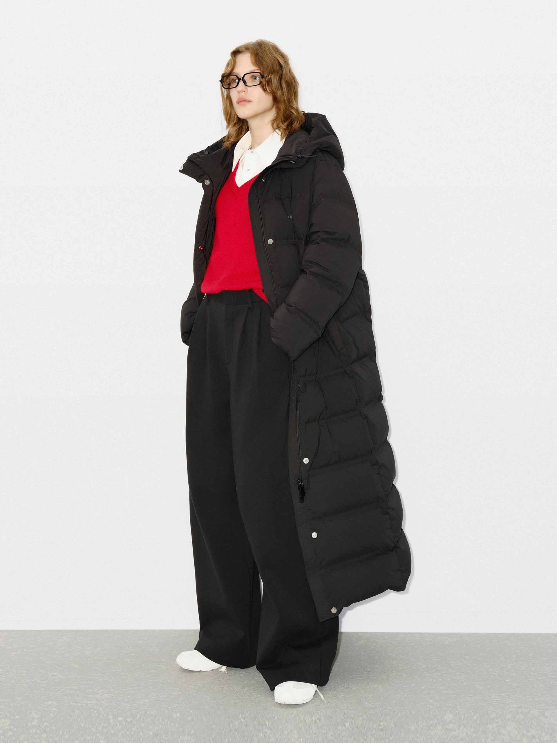 Long Line Hood Down Coat - Image 10