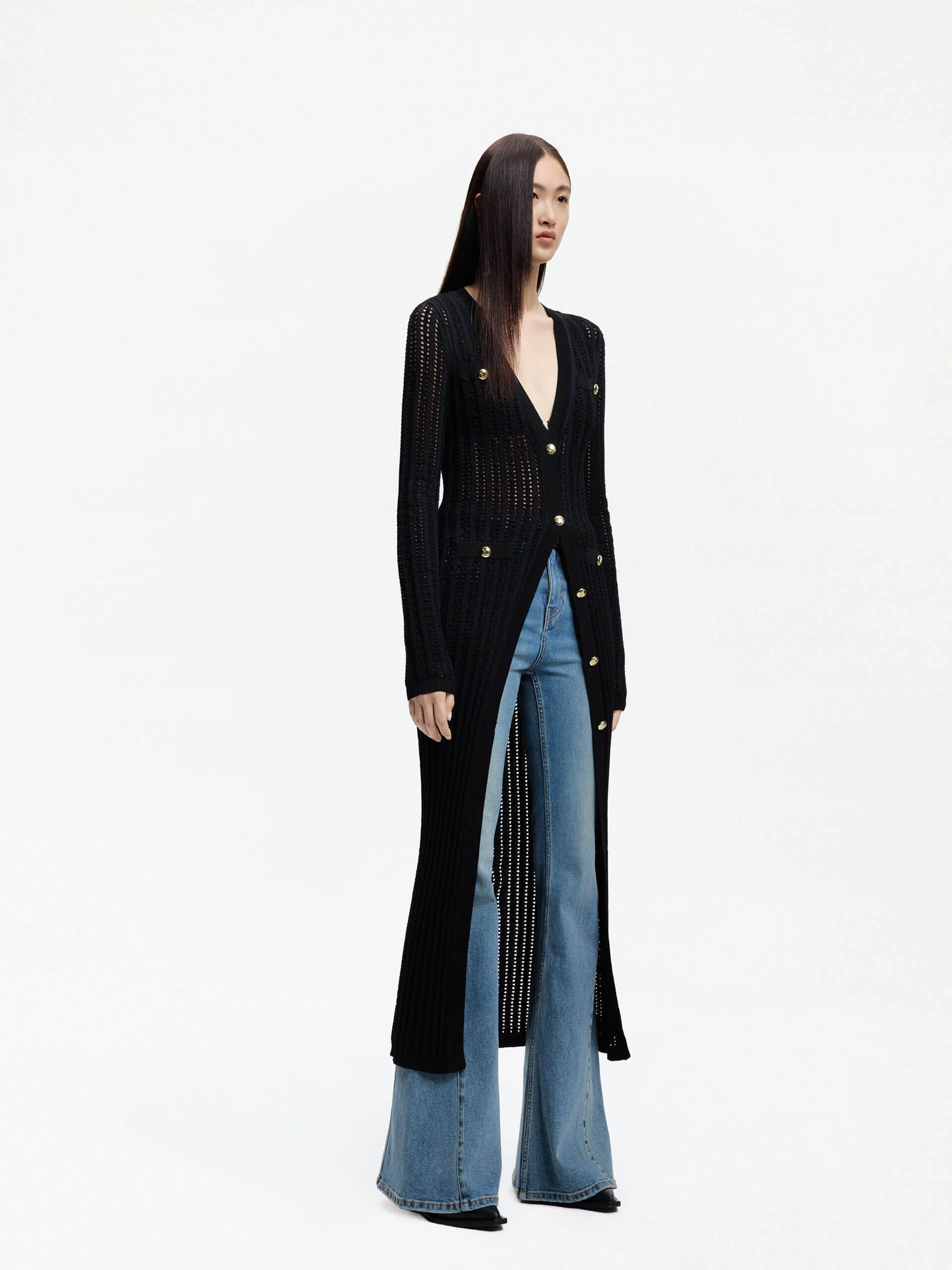 Long Line Knit Cardigan - Image 2