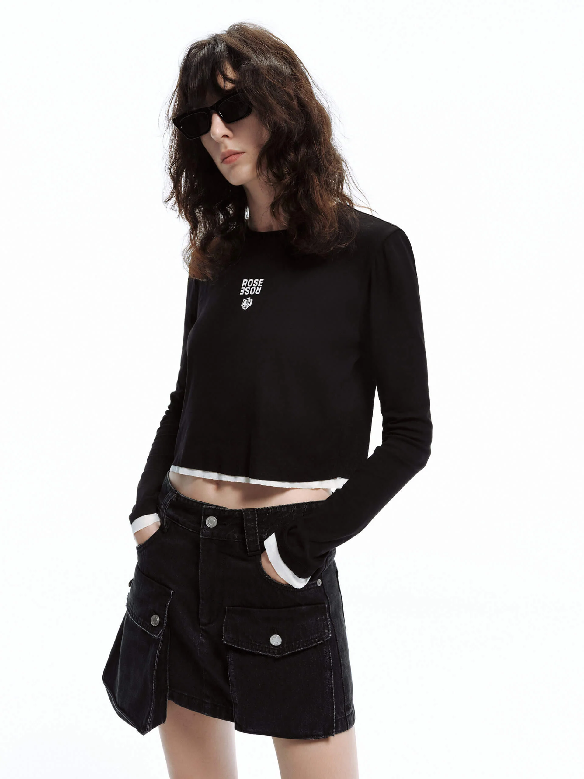 Long Sleeve Contrast Top - Image 9