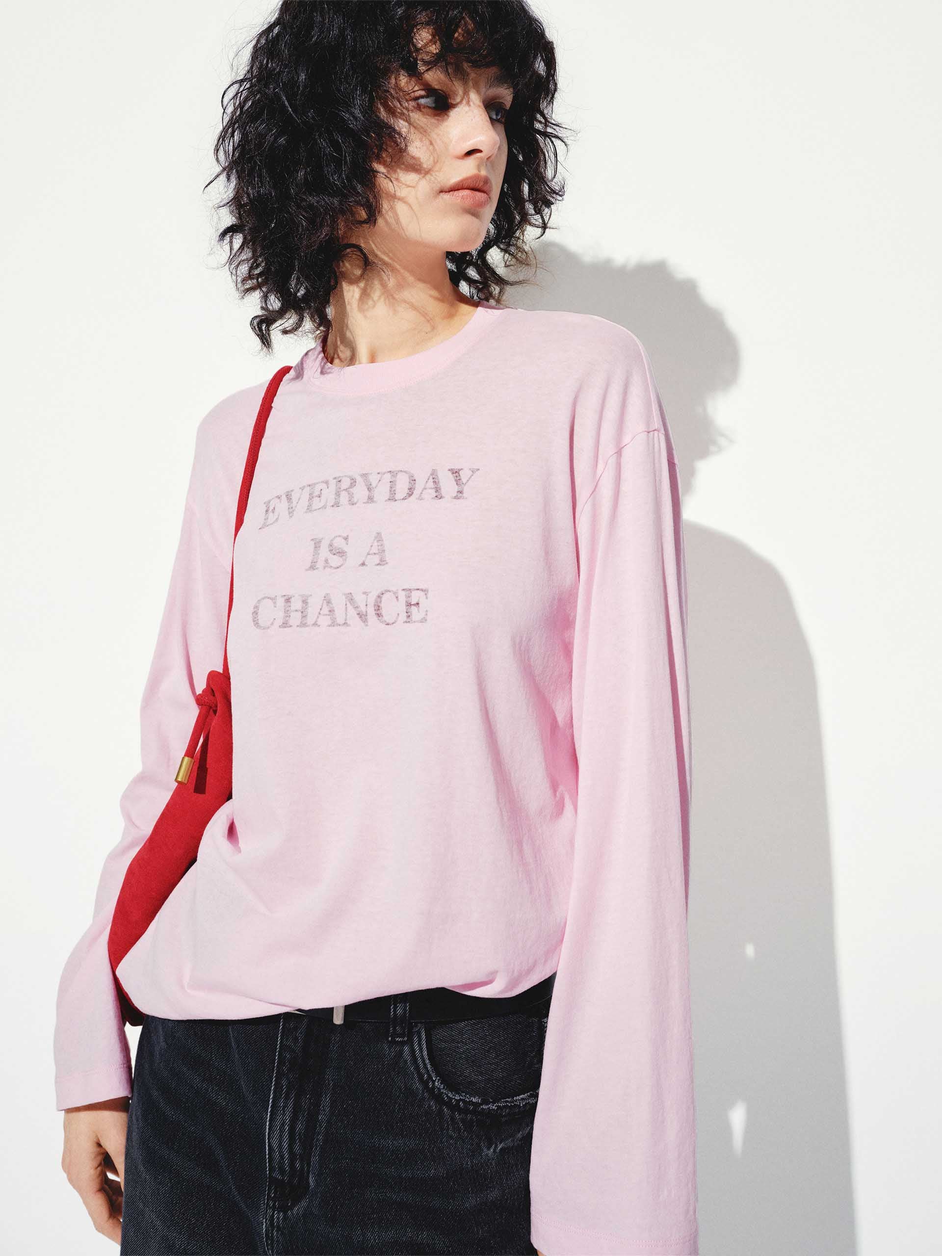 Long Sleeve Letter Print T-shirt - Image 9