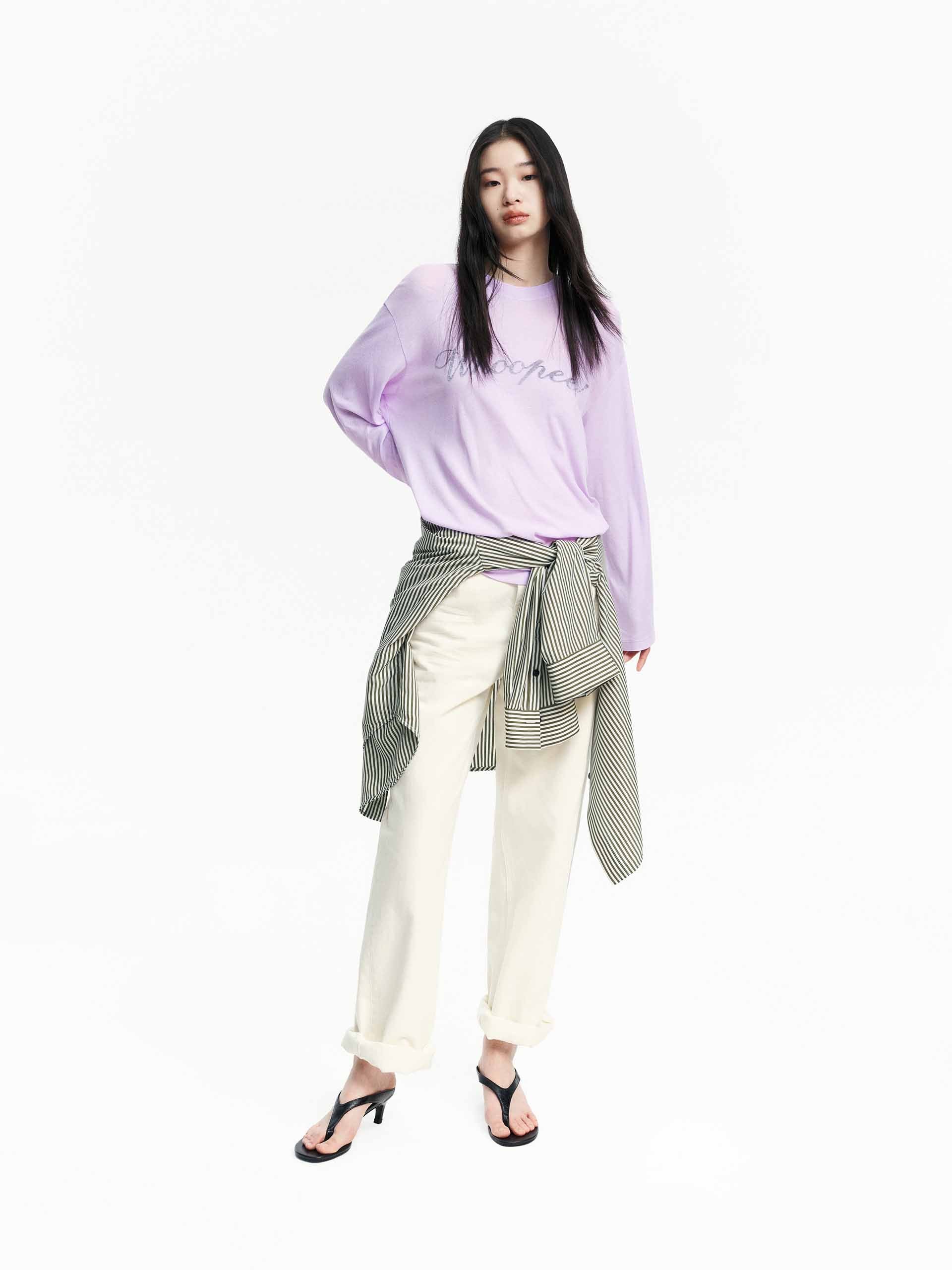 Long Sleeves Letter T-shirt - Image 2
