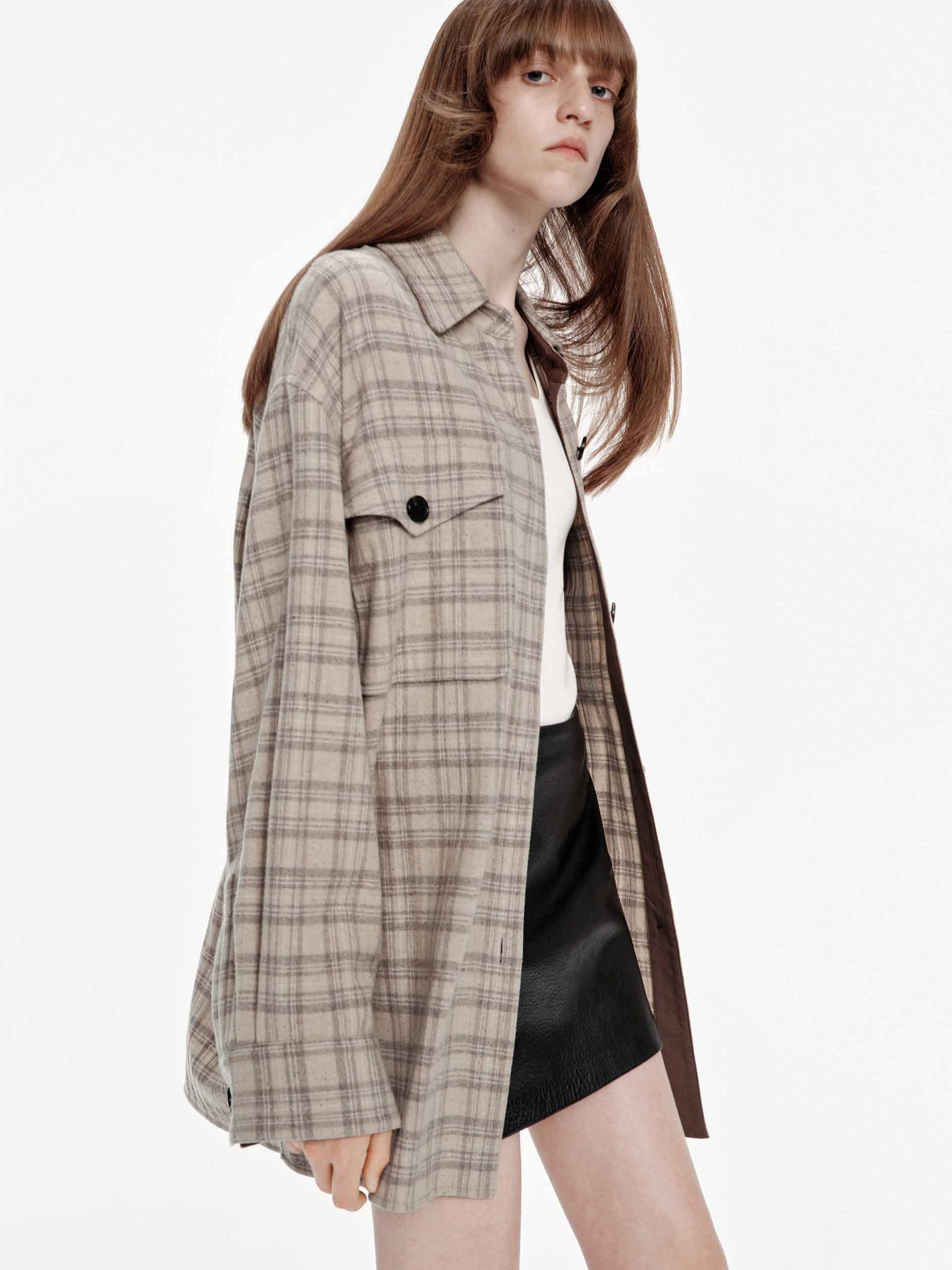 Long Sleeves Plaid Coat - Image 3