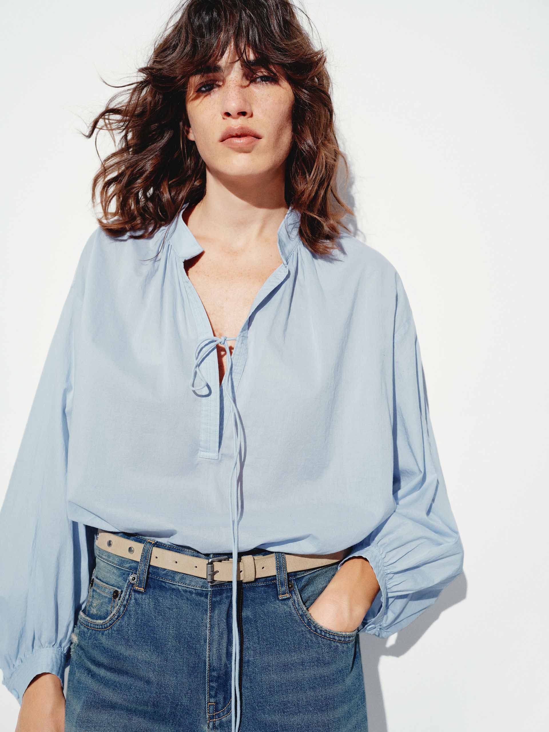 Long Sleeves Tie Blouse - Image 7