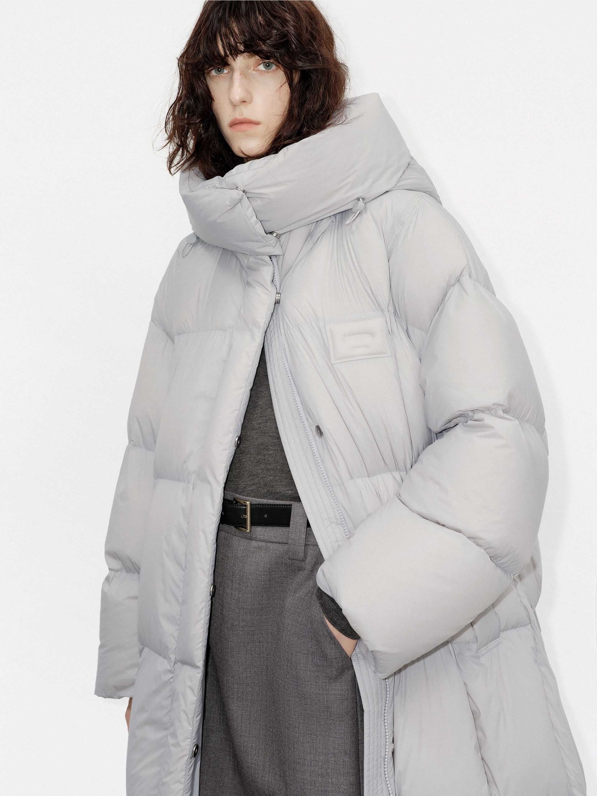Longline Hooded Down Coat - Image 8
