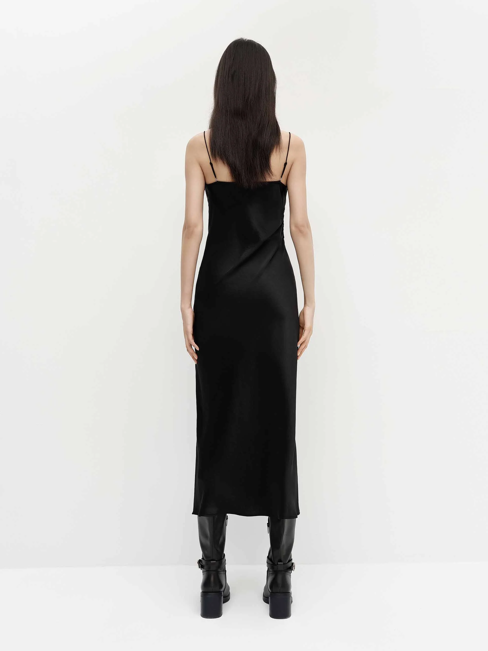 Longline Satin Cami Dress - Image 3