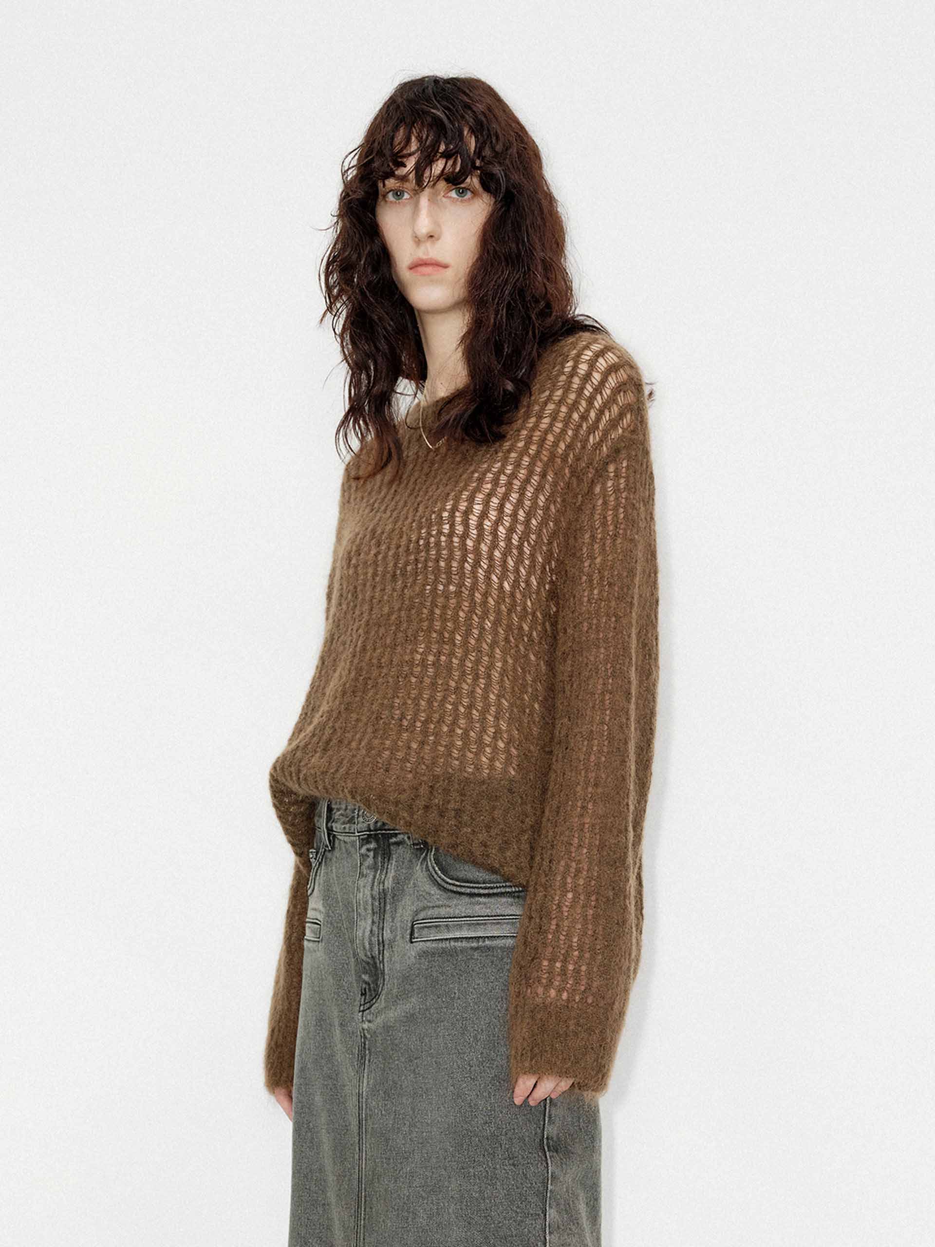 Loose Crochet Knit Sweater - Image 8