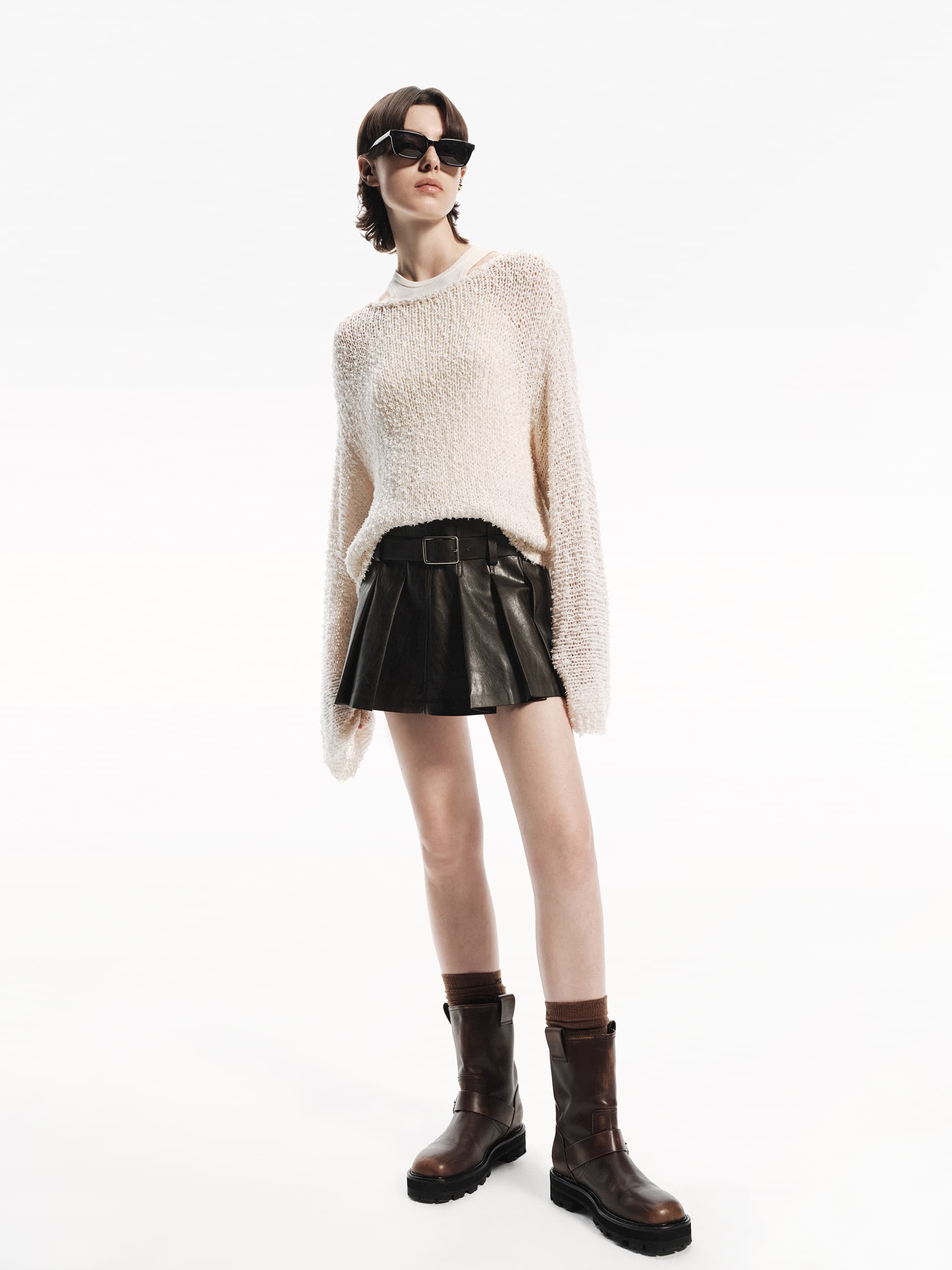 Loose Crochet Knit Sweater - Image 2
