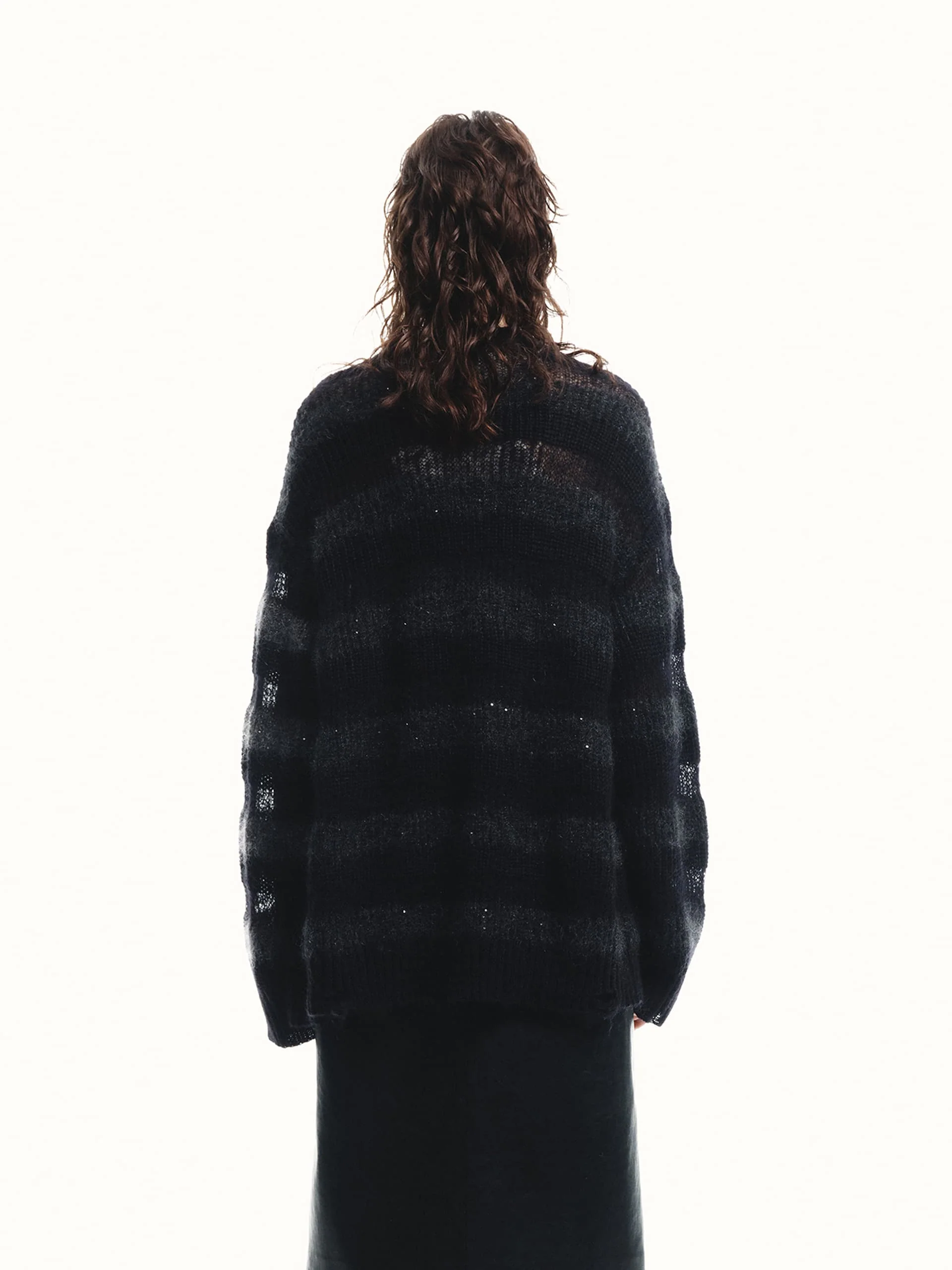 Loose Distressed Knit Cardigan - Image 7