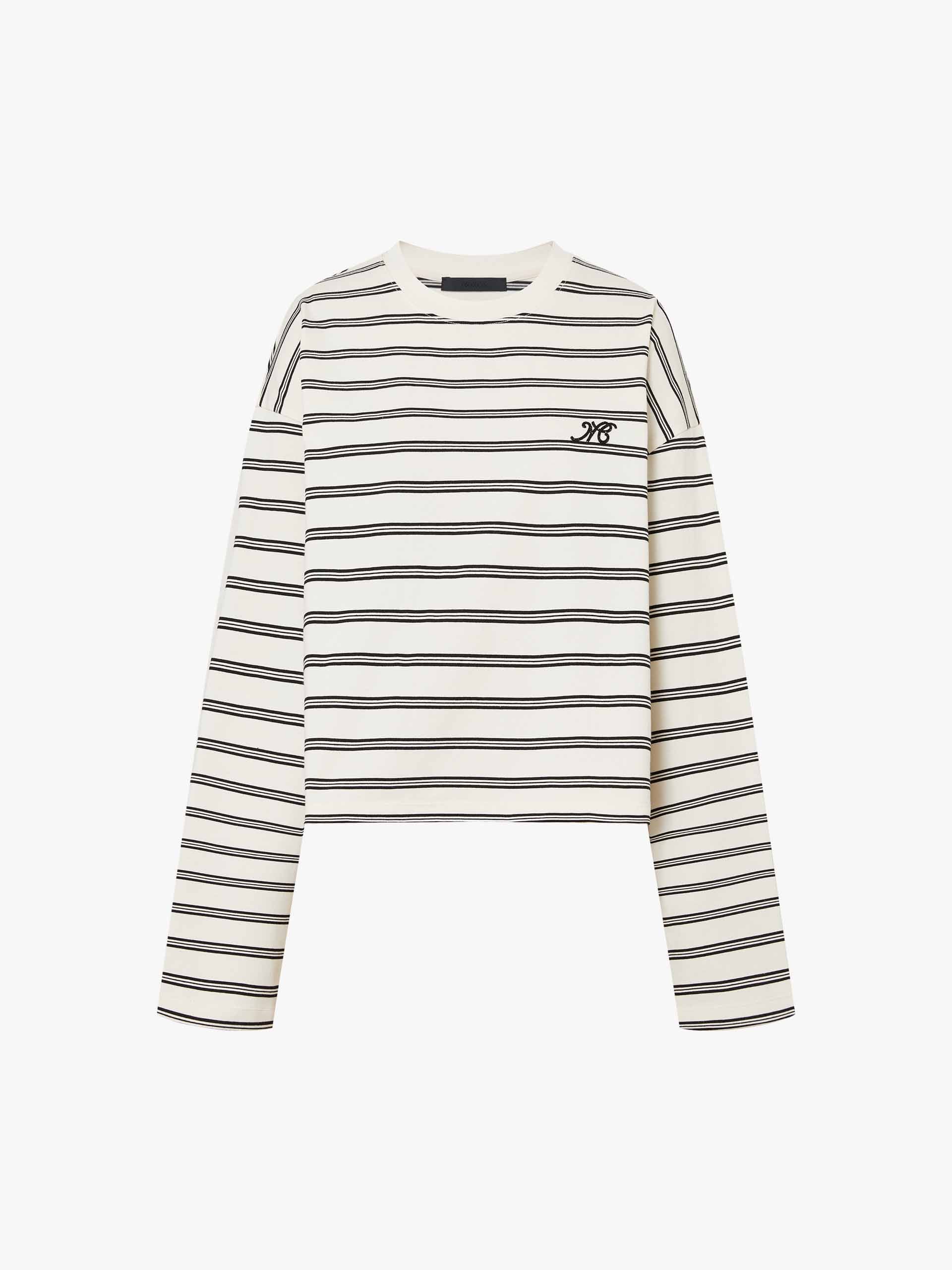 Loose Striped Print T-shirt - Image 12