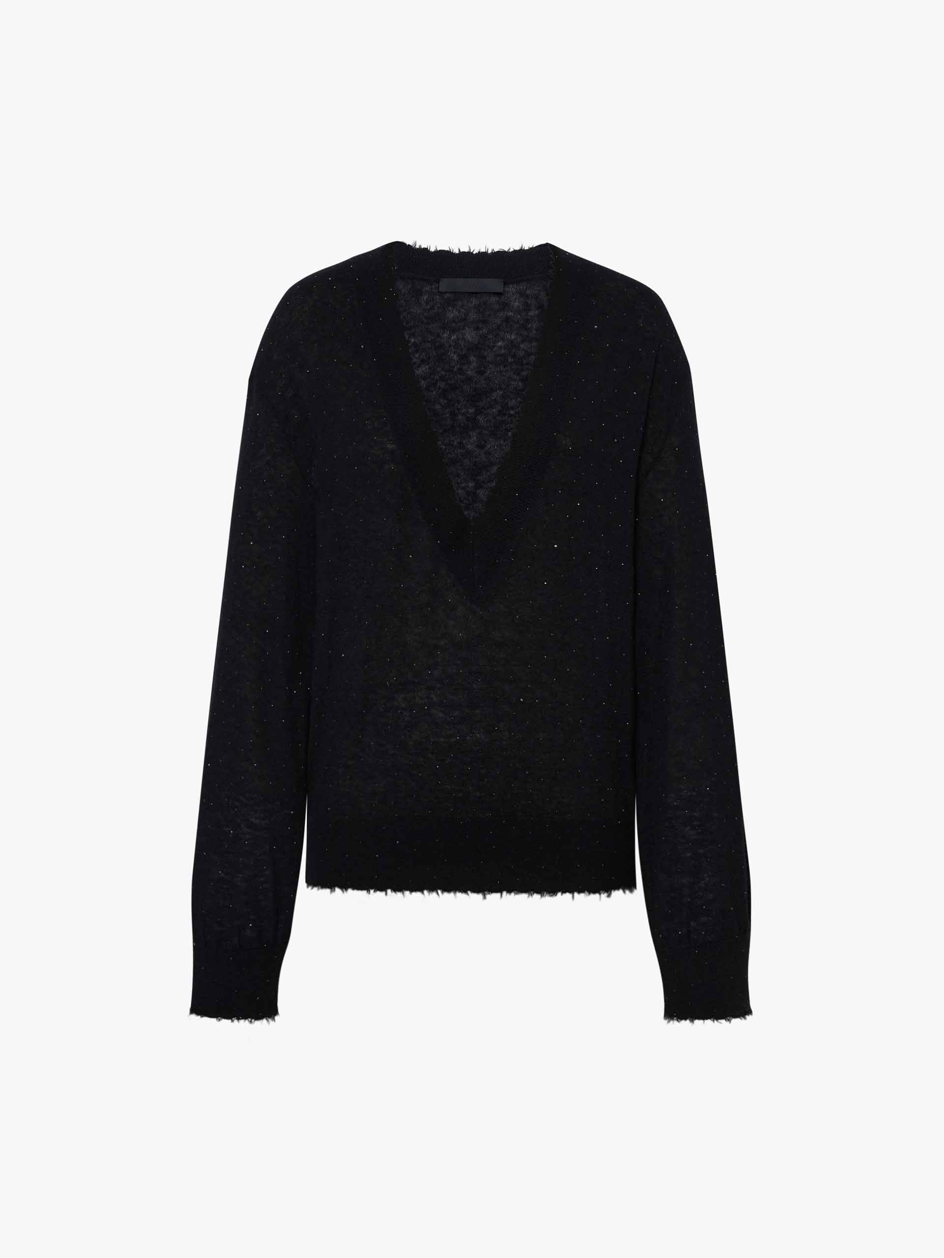 Loose V-neck Knit Sweater - Image 5