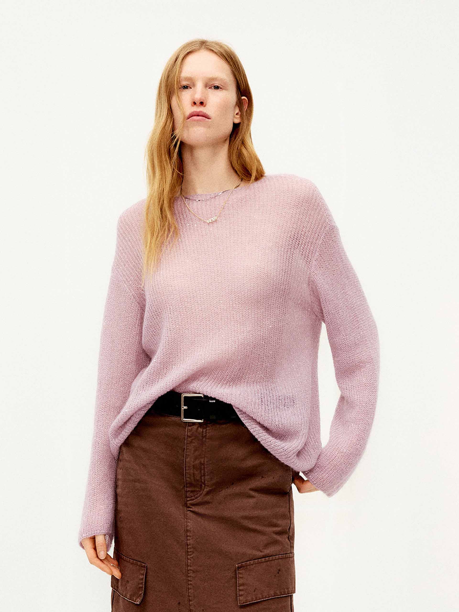 Lurex Boat Neck Knitted Top - Image 15