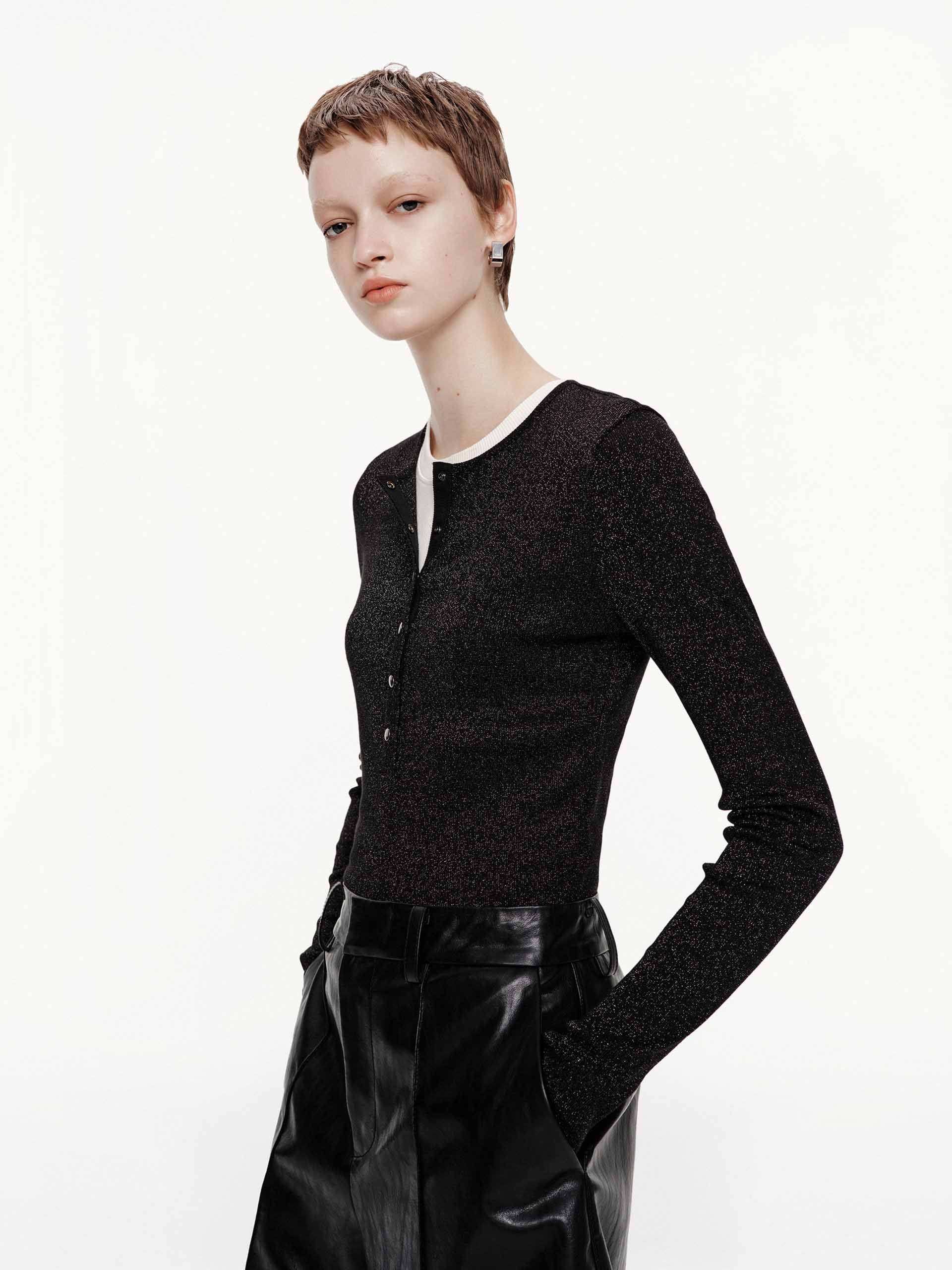 Lurex Detail Knitted Top - Image 3