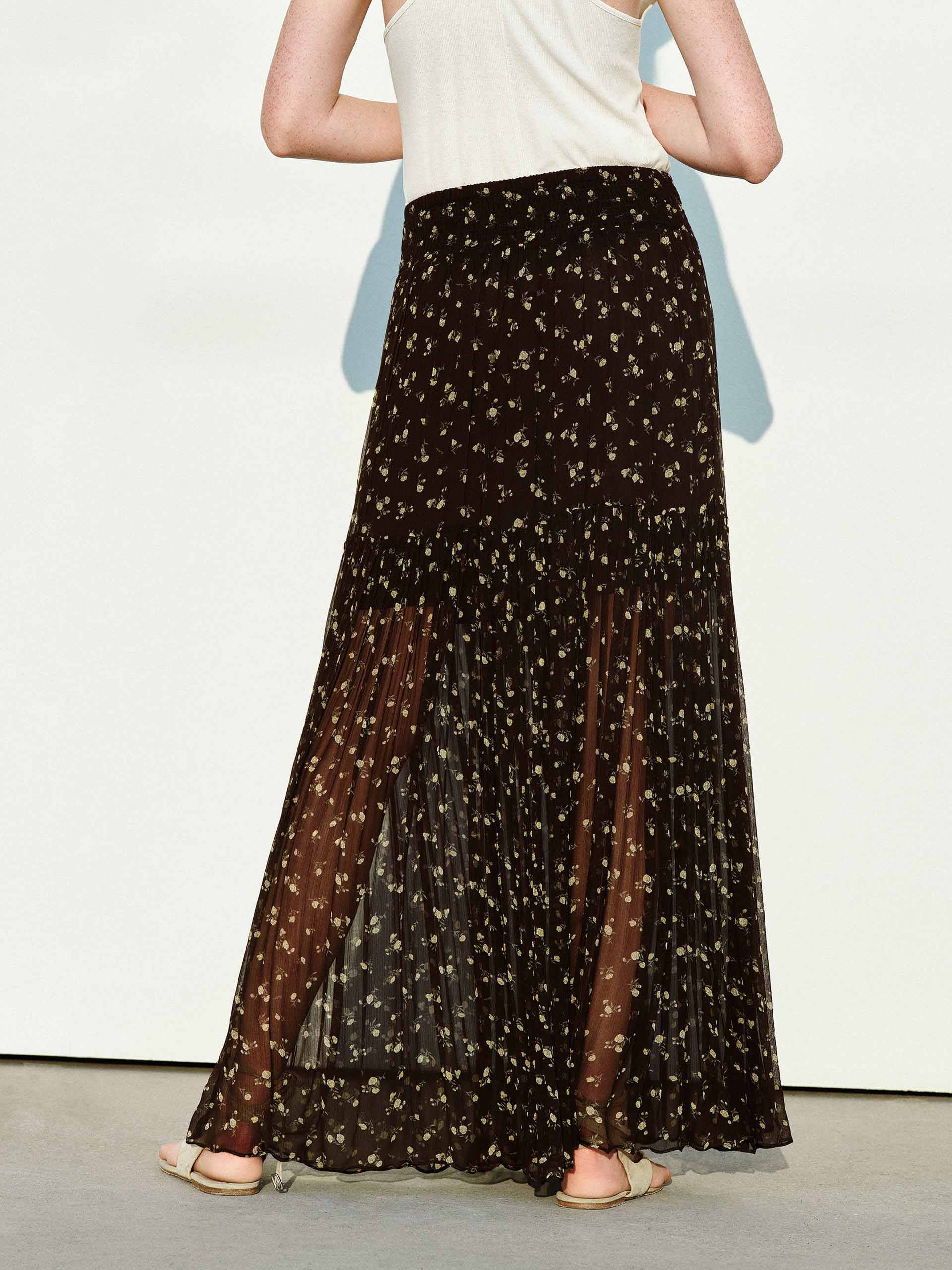 Maxi Side Slit Chiffon Skirt - Image 3