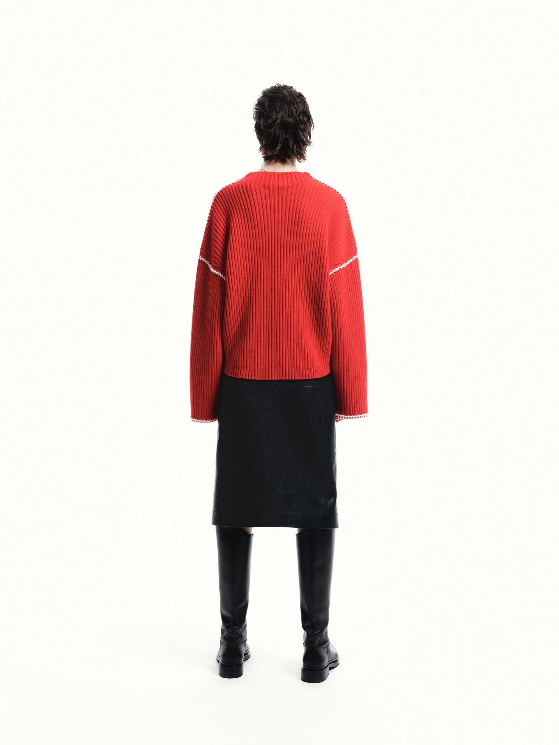 Merino Wool Contrast Sweater - Image 17