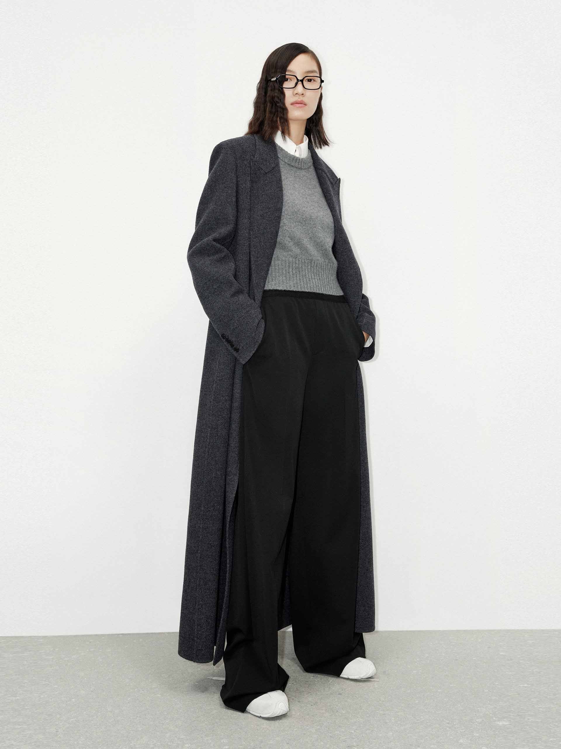 Merino Wool Long Overcoat - Image 2