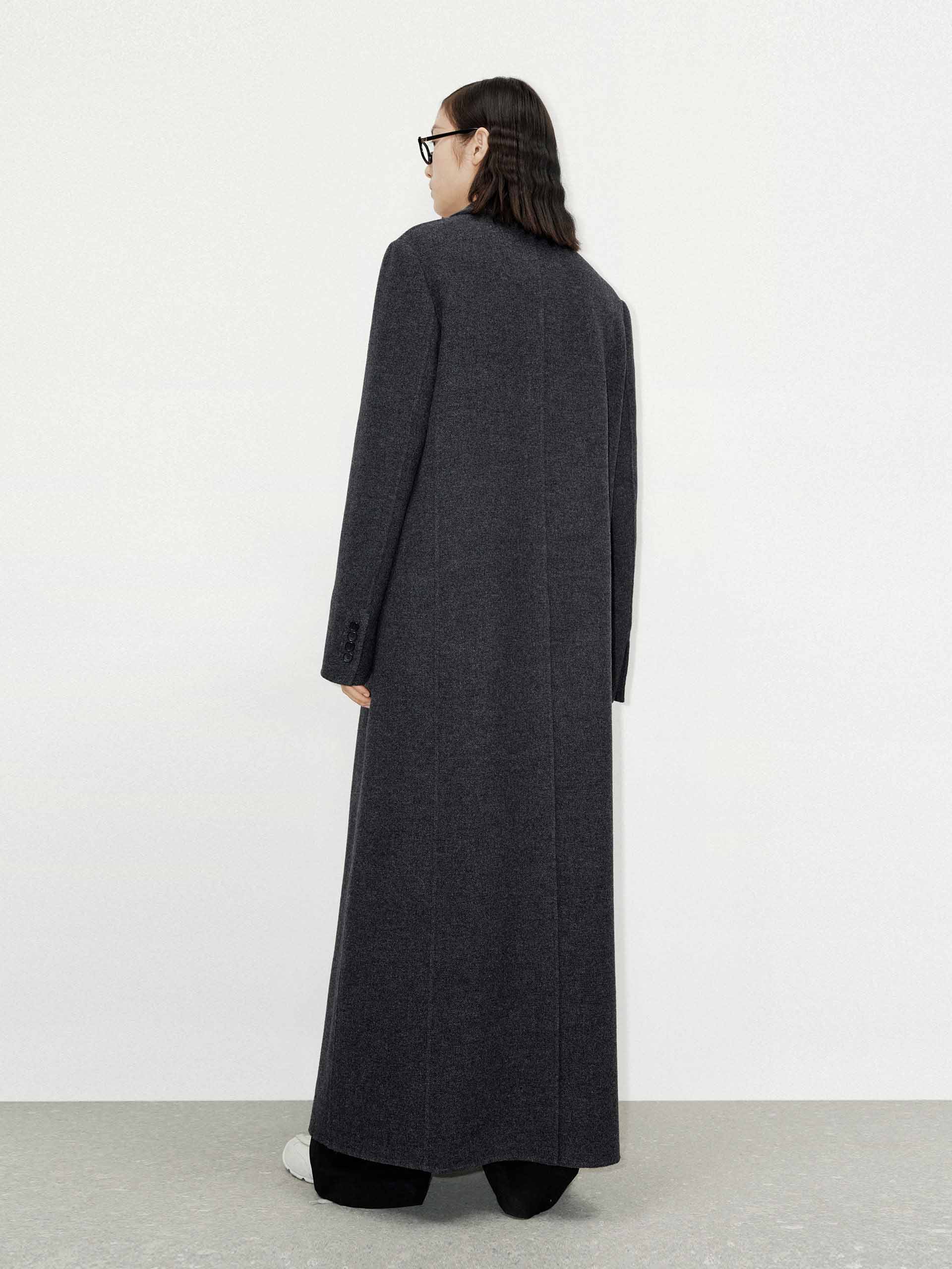 Merino Wool Long Overcoat - Image 3