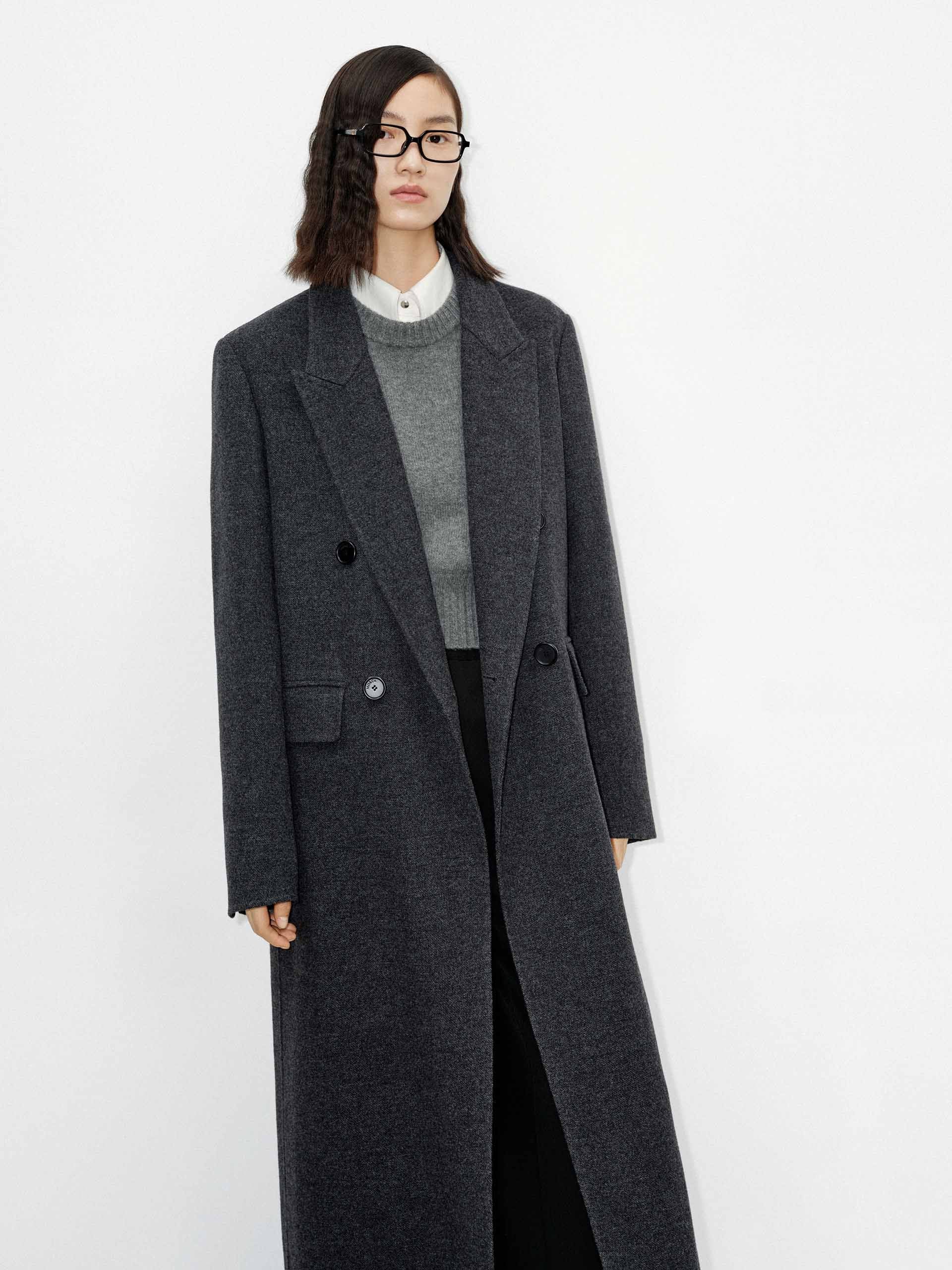 Merino Wool Long Overcoat - Image 7