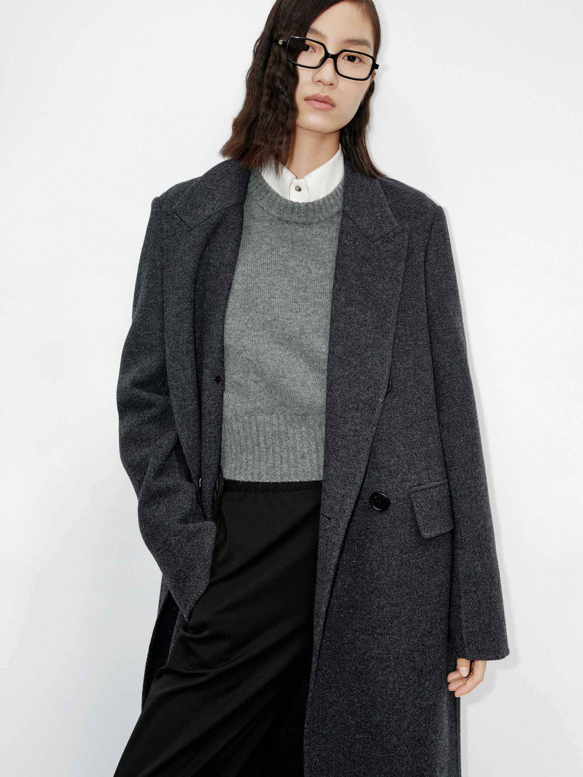 Merino Wool Long Overcoat - Image 8