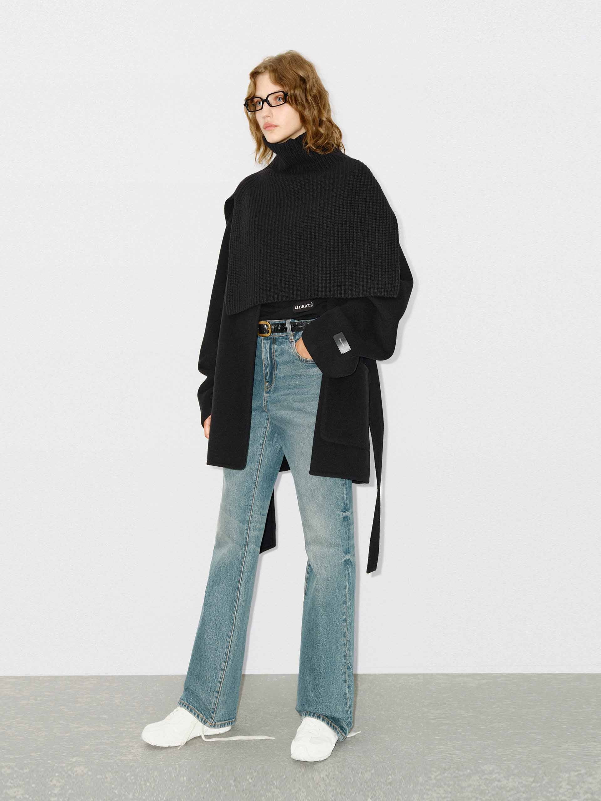 Merino Wool Scarf Coat - Image 9