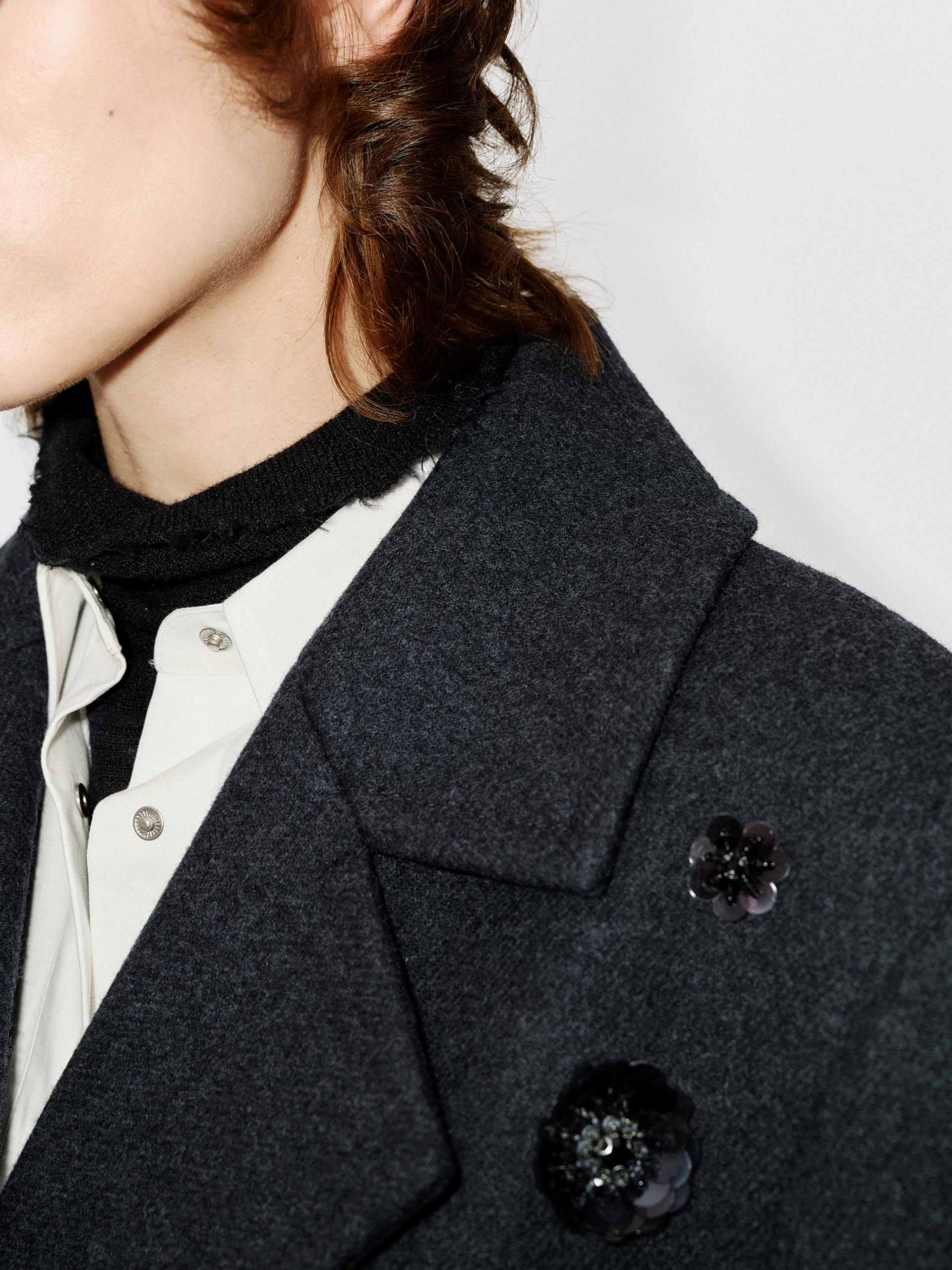 Merino Wool Sequin Coat - Image 7
