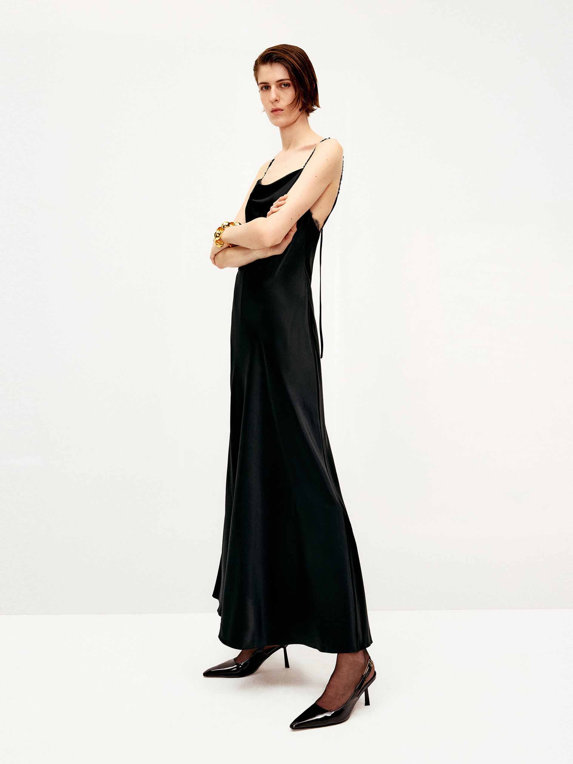Mermaid Hem Silk Dress - Image 2