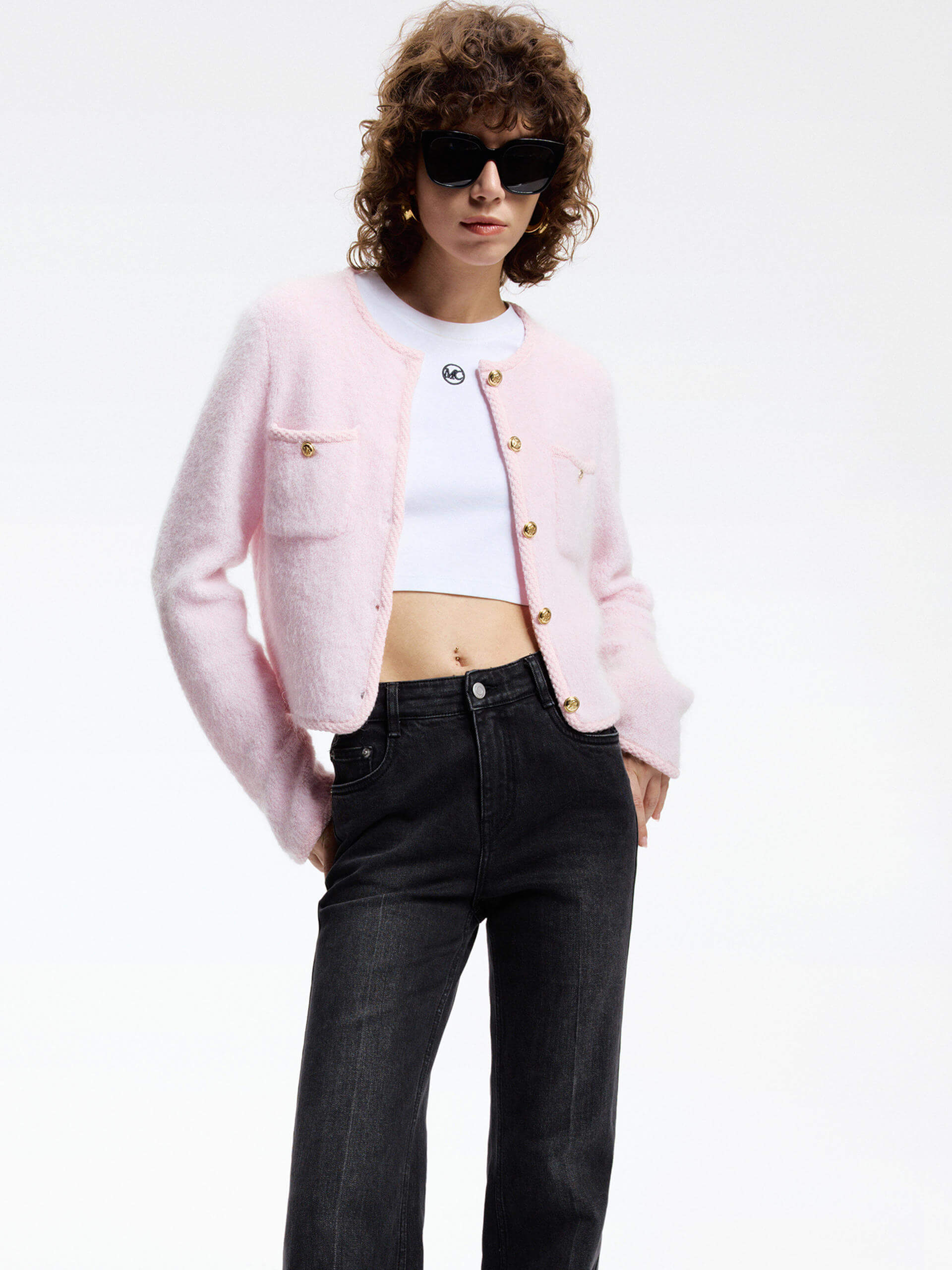 Metal Button Boxy Cardigan - Image 9