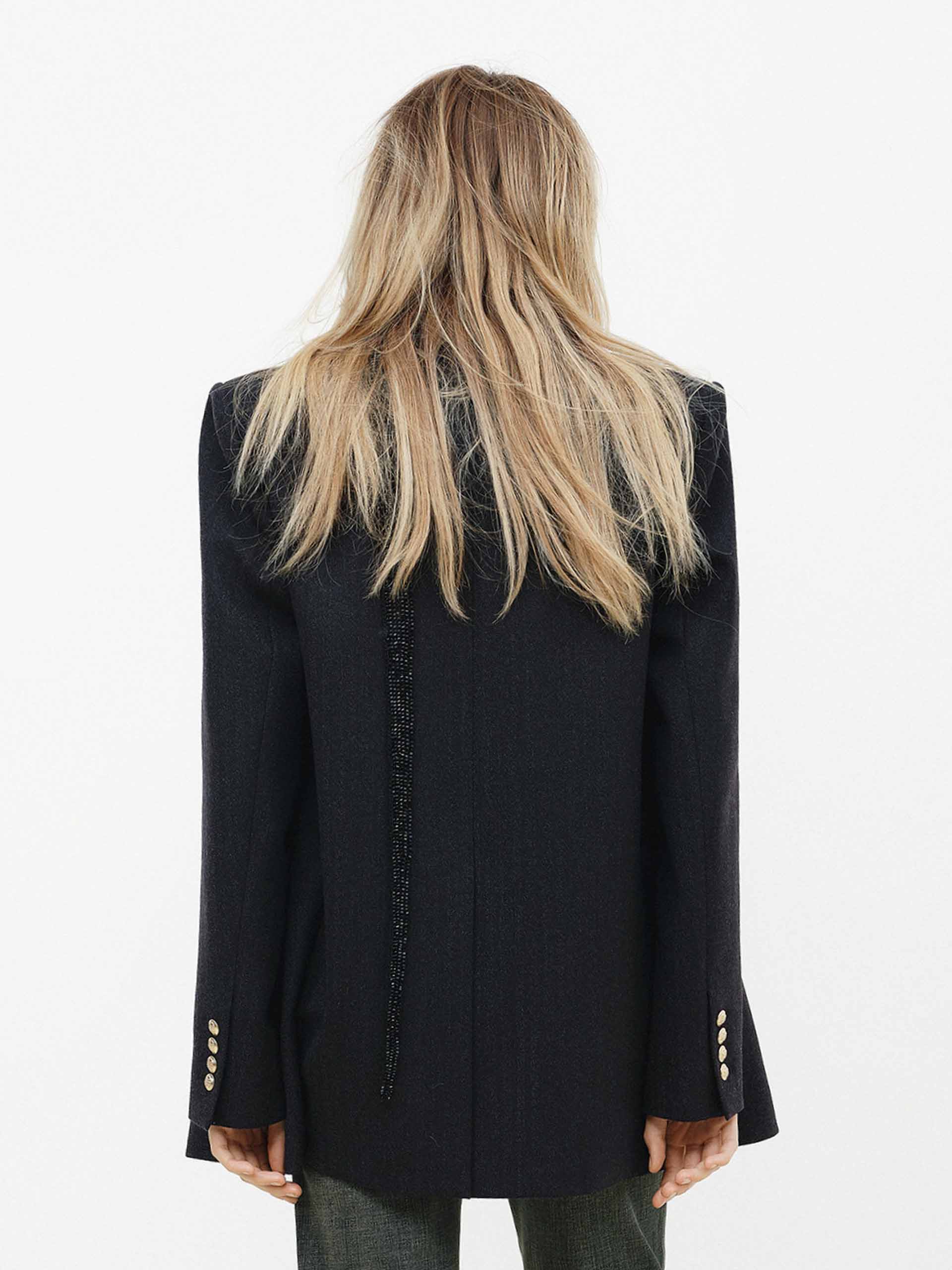 Metal Button Structured Blazer - Image 4