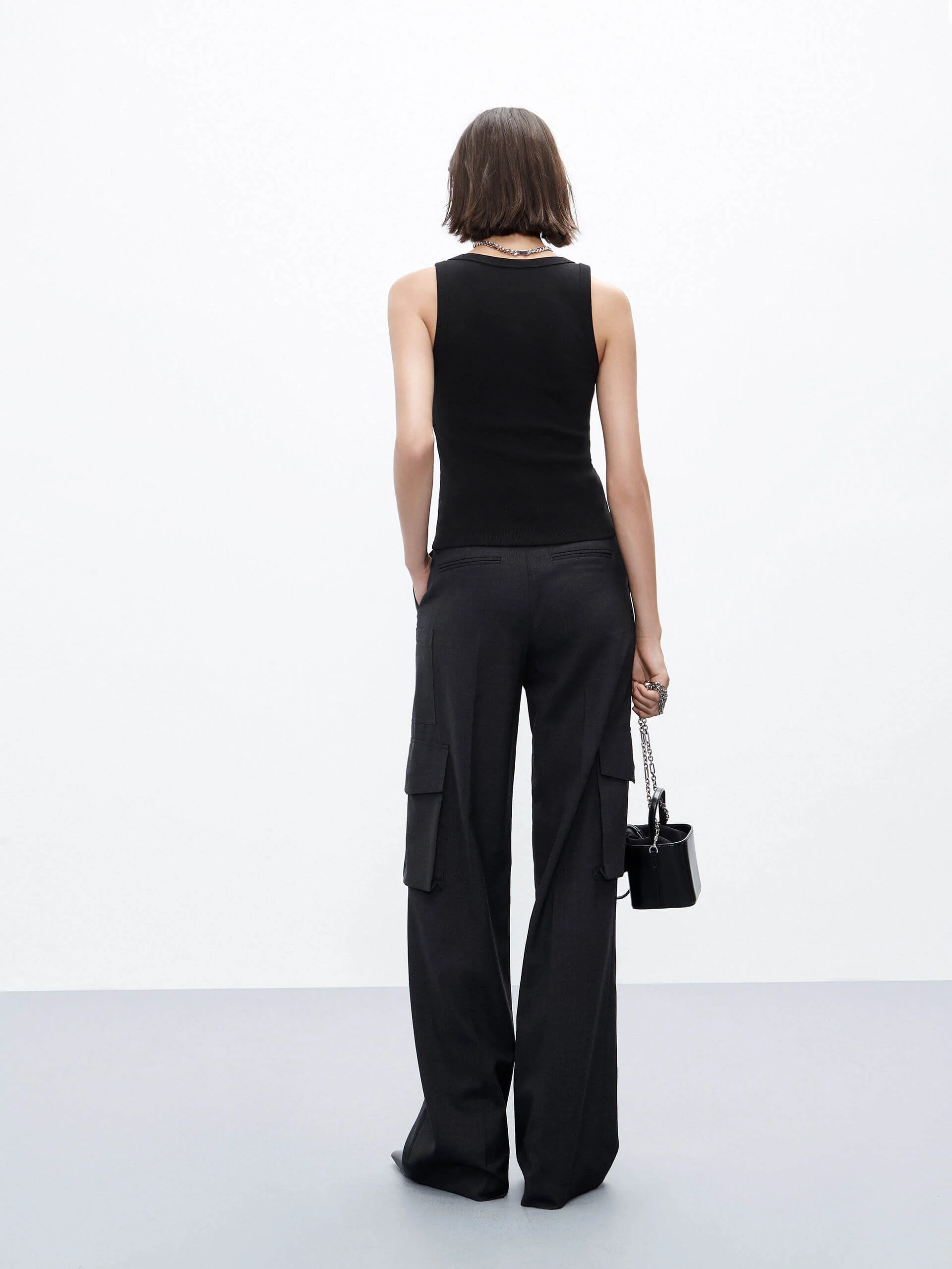 Metal M Detail Ribbed Tank Top - Image 18