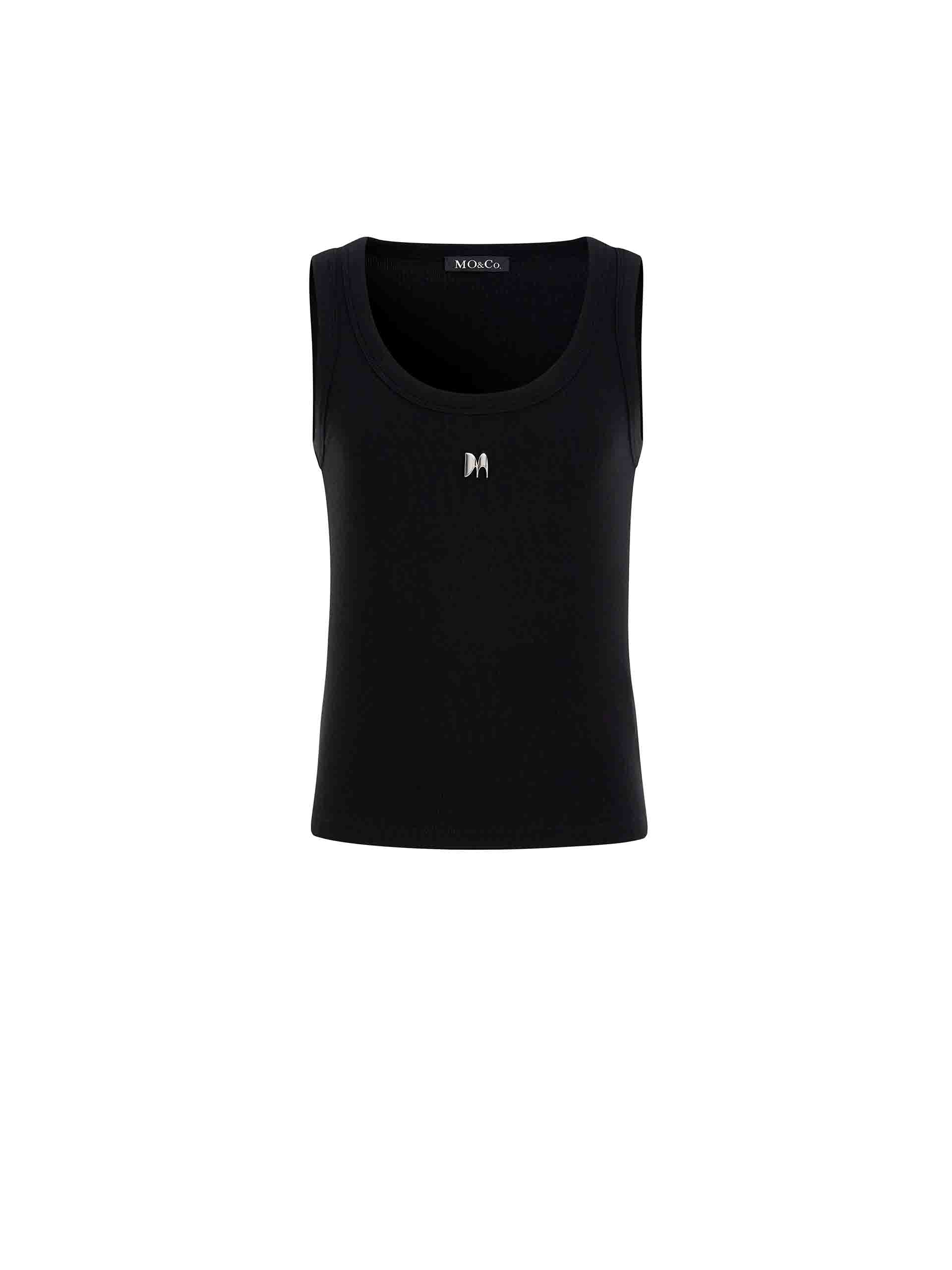 Metal M Detail Ribbed Tank Top - Image 20