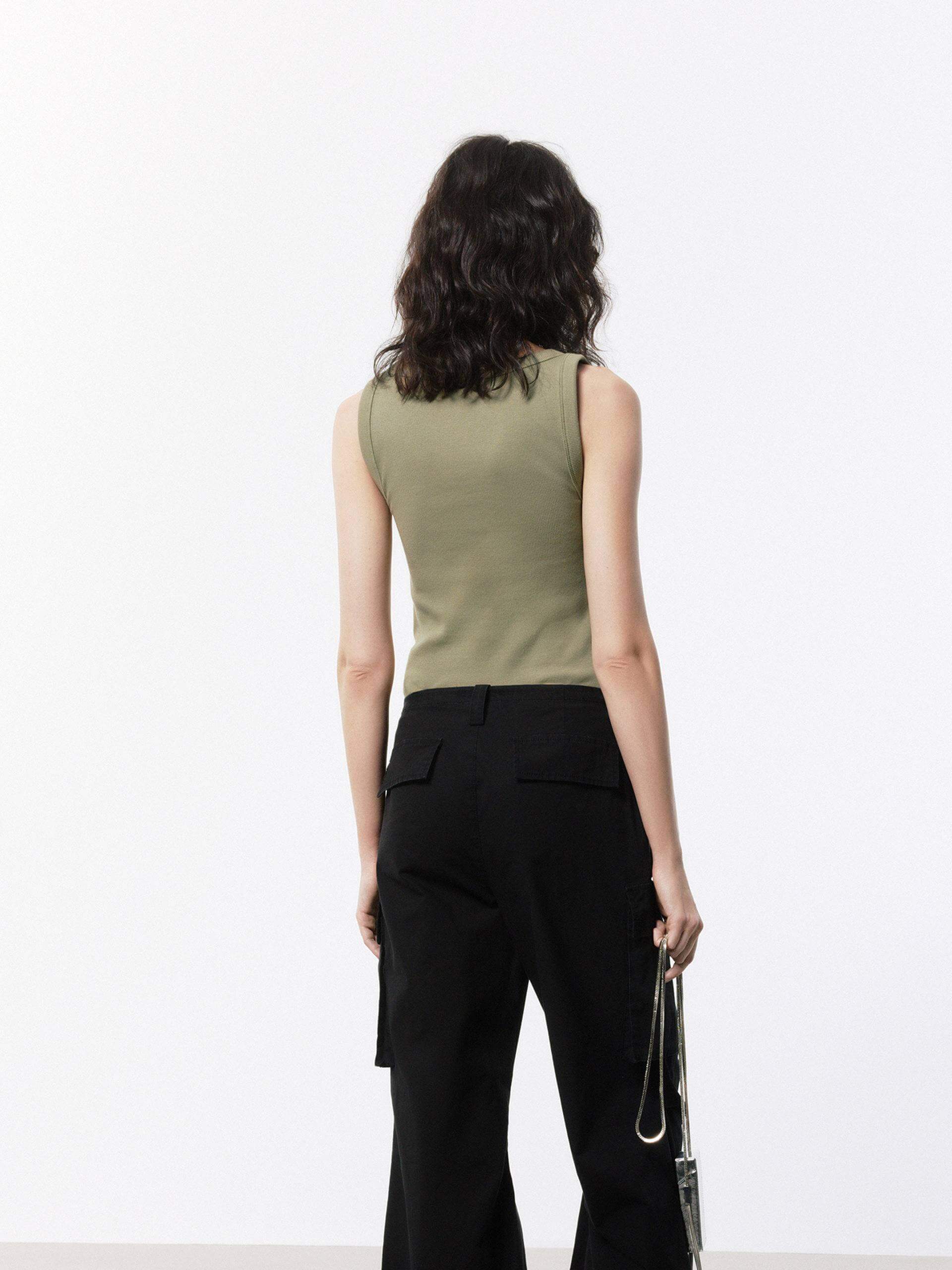 Metal M Detail Ribbed Tank Top - Image 32