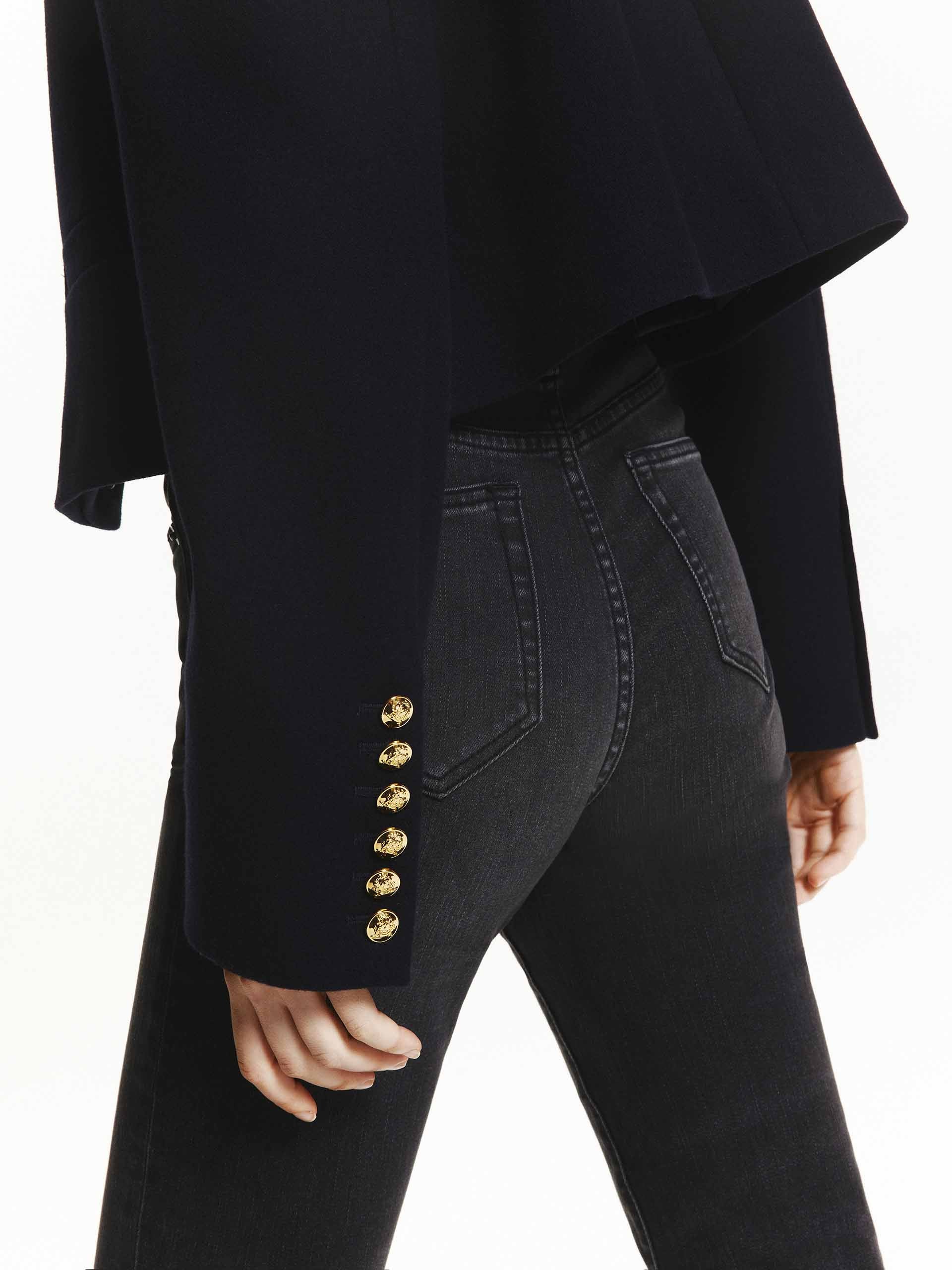 Metallic Button Cropped Coat - Image 8