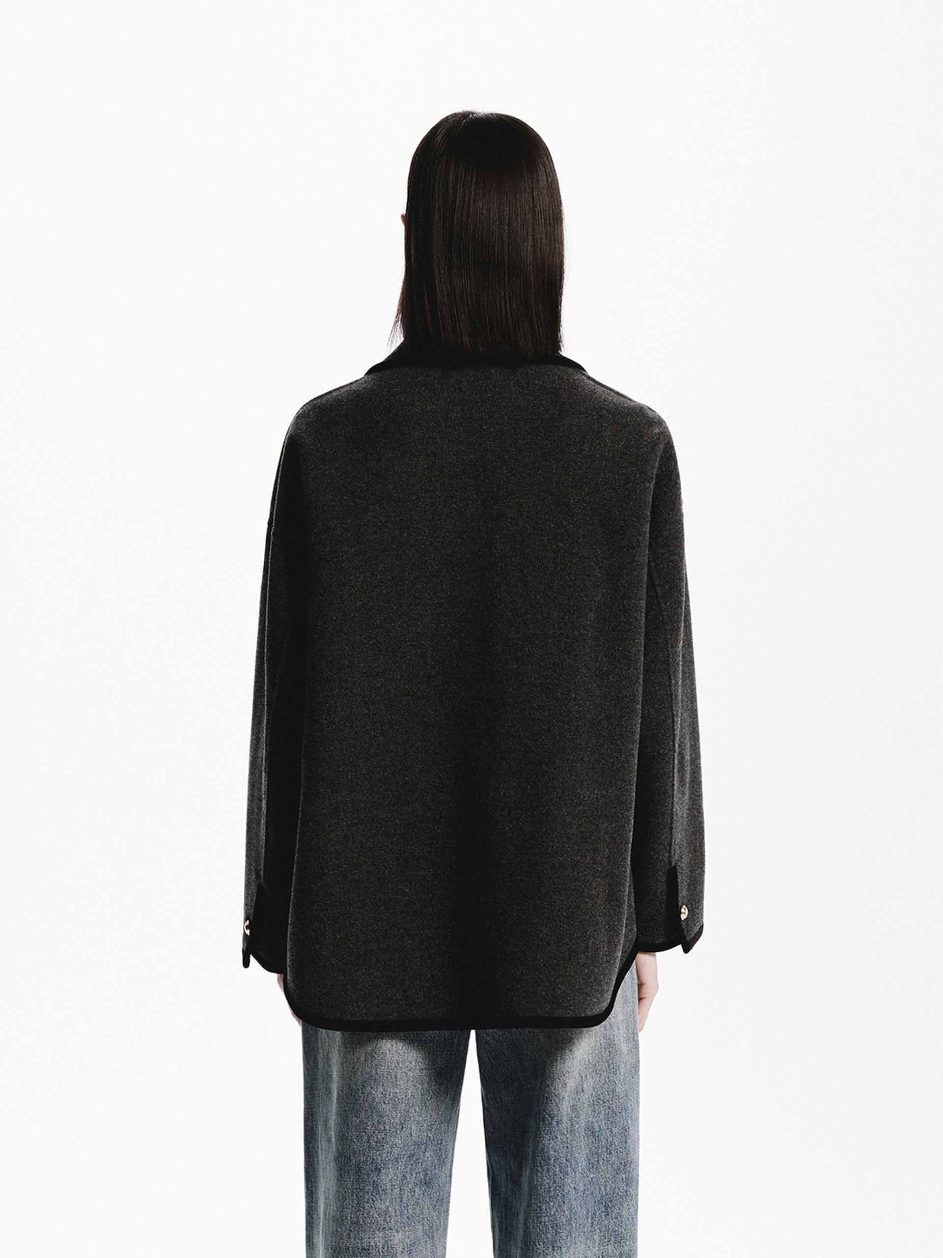 Metallic Button Wool Coat - Image 11